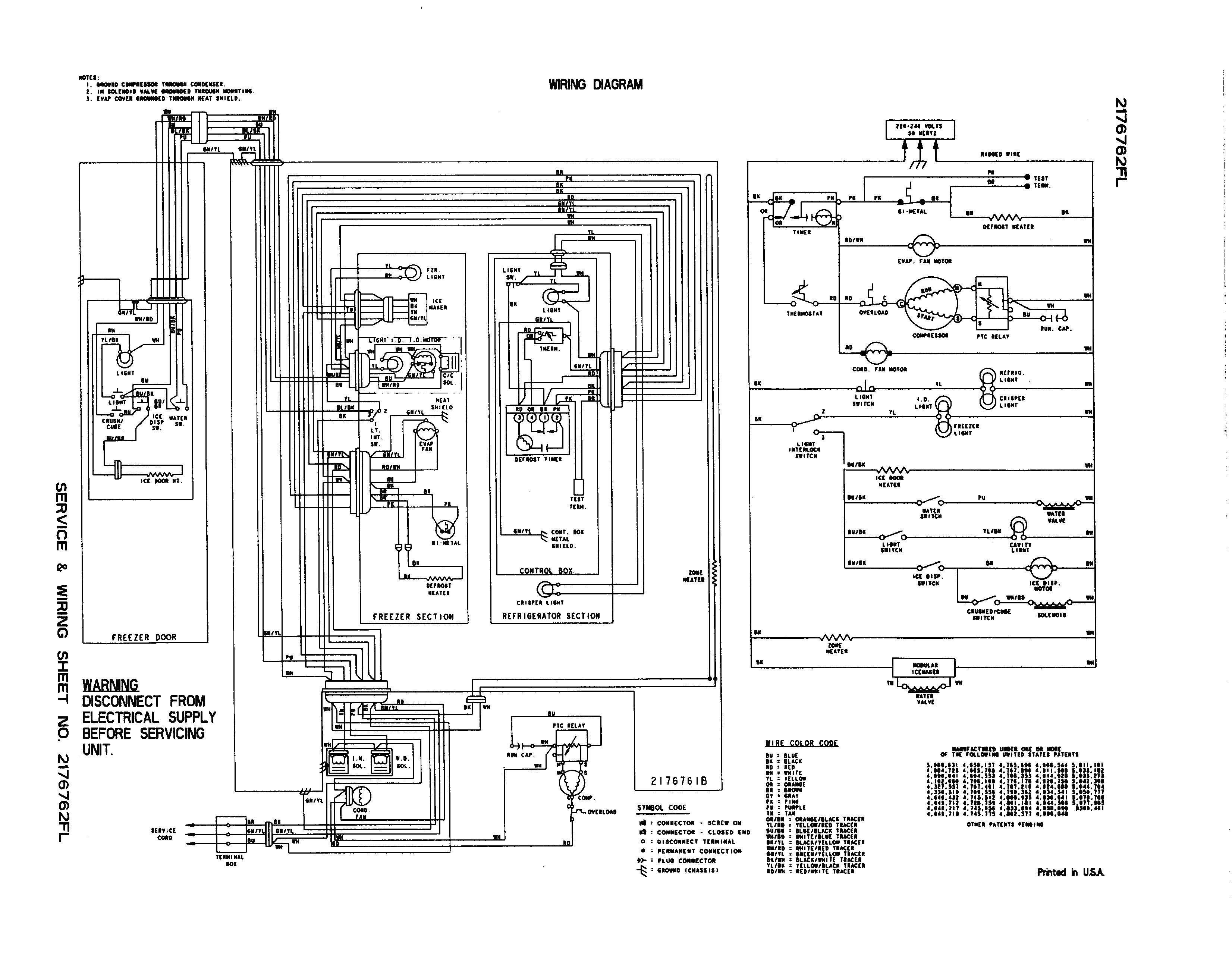 Whirlpool Refrigerator Wiring Diagram Electrical Schematic For Striking Kenmore Ice Maker And