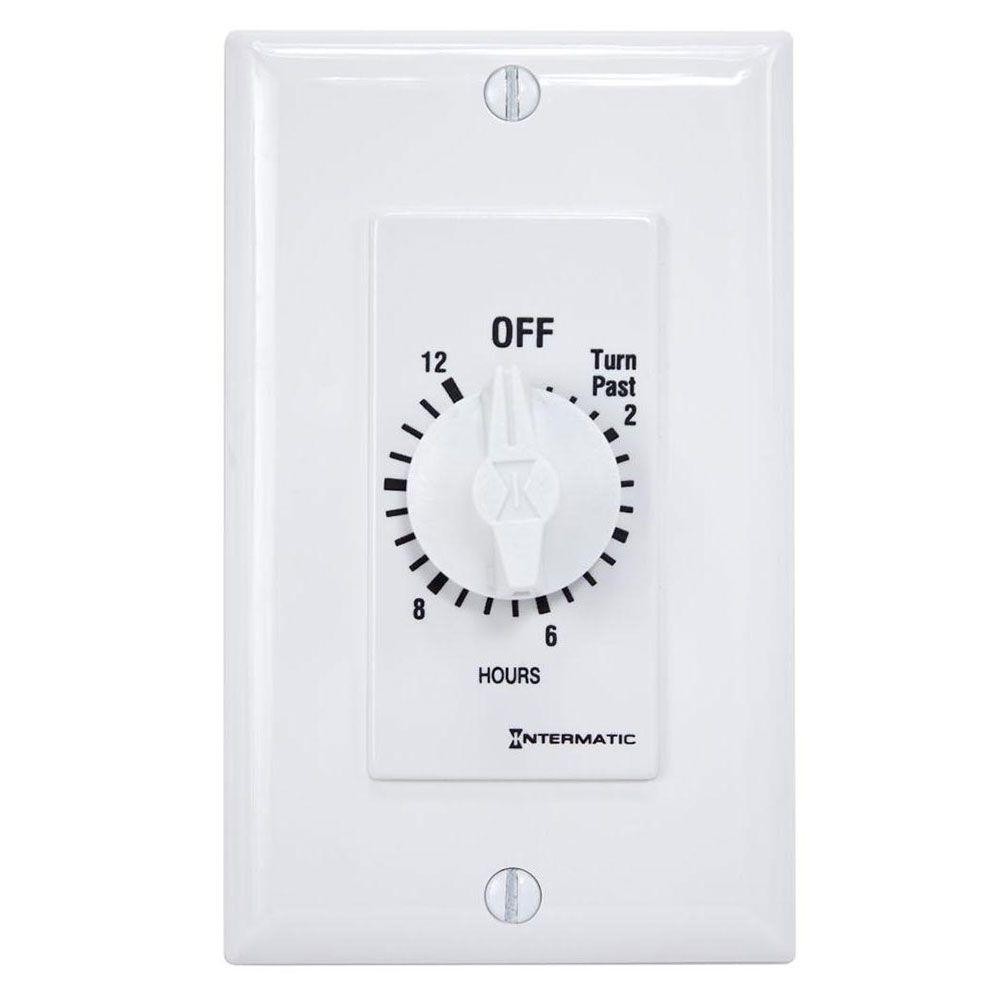 20 Amp 12 Hour Spring Wound In Wall Timer White