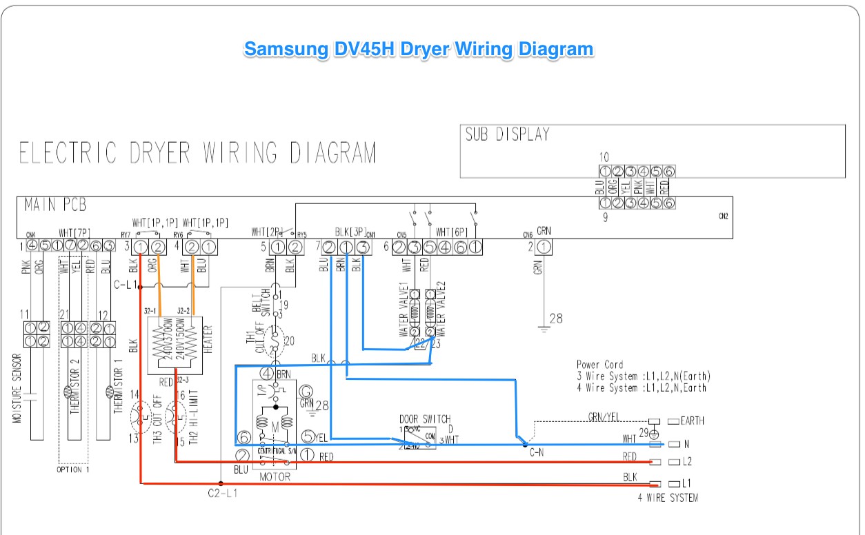 Samsung DV42H Dryer Wiring Diagram The Appliantology Gallery Simple Wire