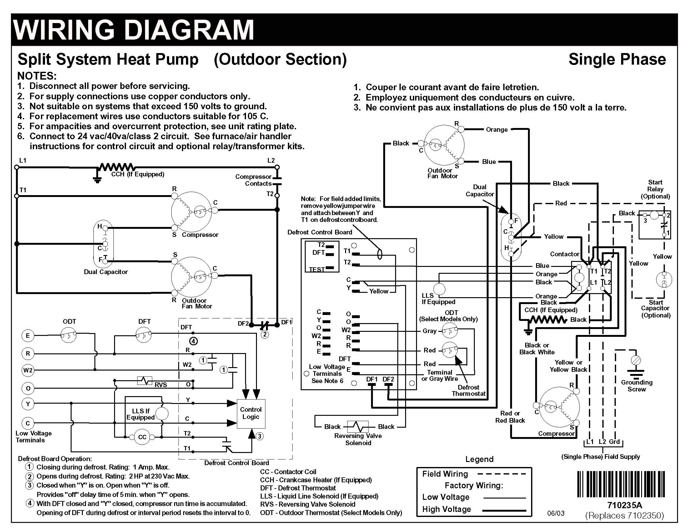 Heat Pump Wiring Diagram To Carrier Thermostat With Nordyne Split Entrancing A