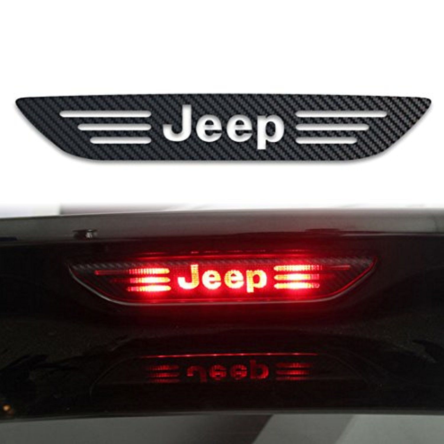 Jeep Sticker Tail Light Brake Lamp Decal Carbon Fiber Sticker for Jeep Grand Cherokee PASS