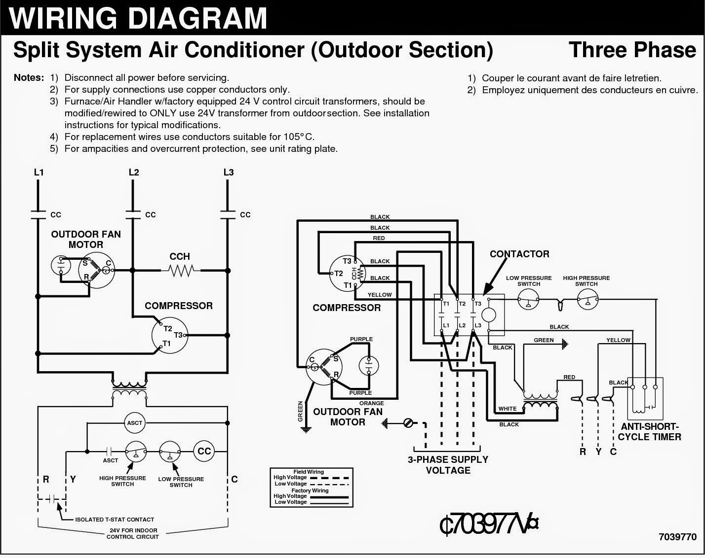 Split system air conditioner wiring diagram 3 phase admirable fig 13 cooling units three electrical