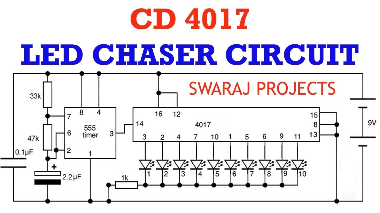 How to make led chaser circuit running light