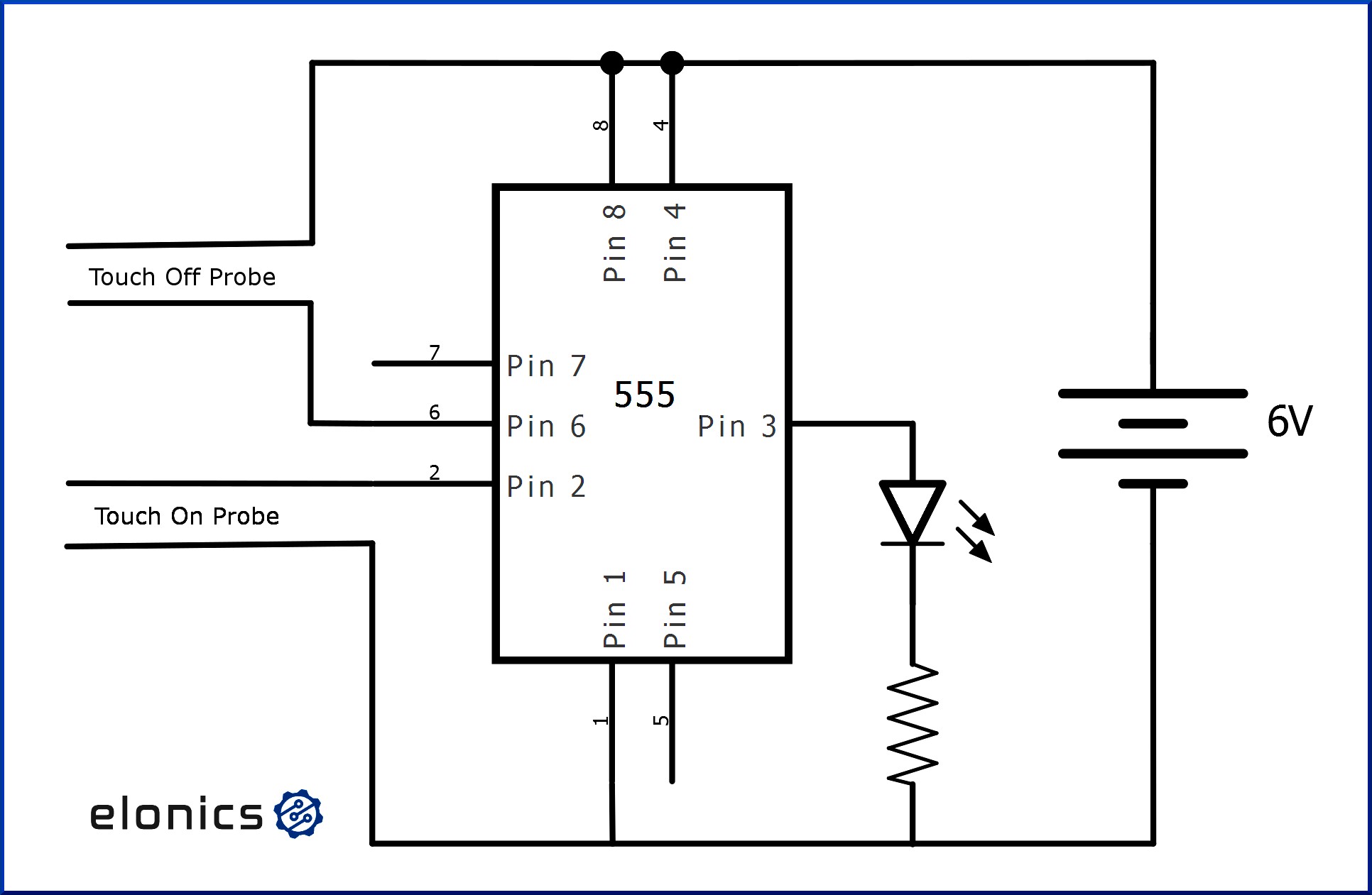Delightful Touch f Switch Using Timer Ic Elonics Circuit Schematic Full Full size