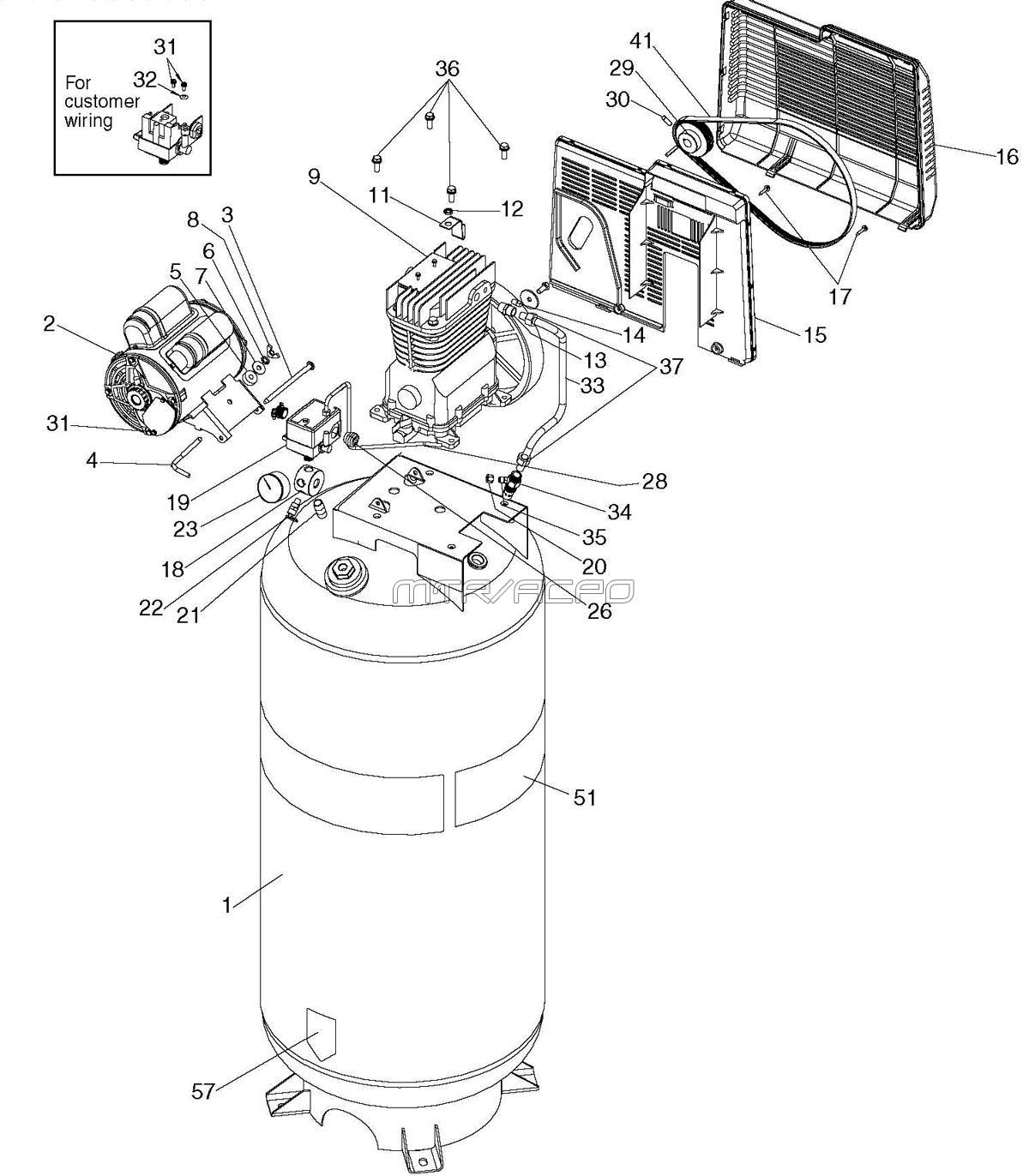 CPLC7060V1 Air pressor Parts schematic