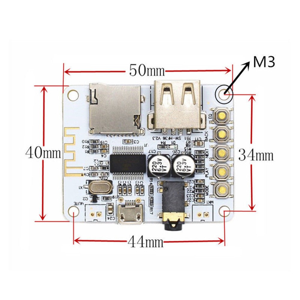 New Wireless Bluetooth 4 1 Audio Receiver Module DIY Car Speaker Circuit Board 5V with Fine Workmanship in Replacement Parts from Consumer Electronics on