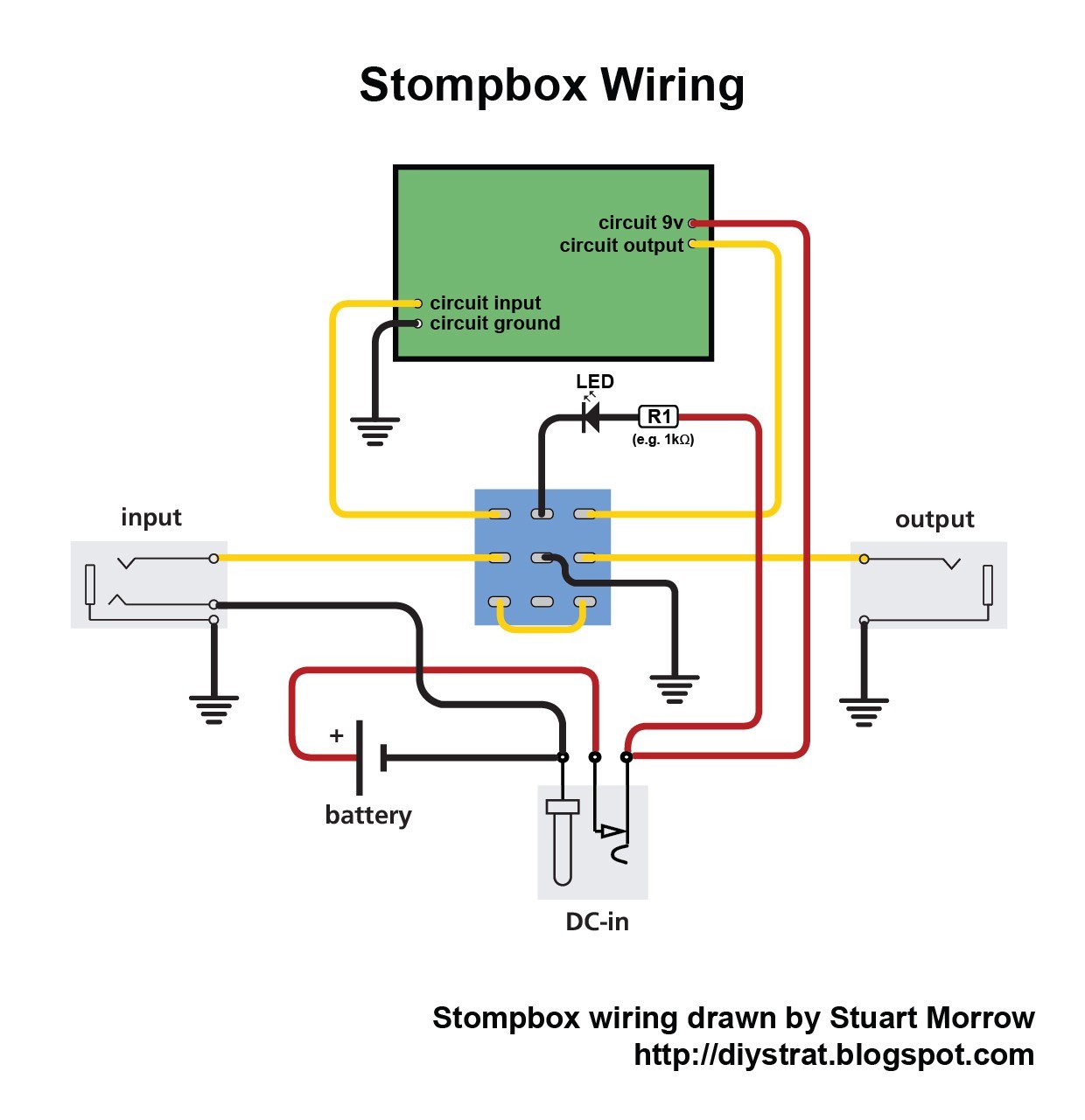 How To Wire Up A Stomp Box Effects Pedal DIY Strat And Other Guitar Effects Schematics