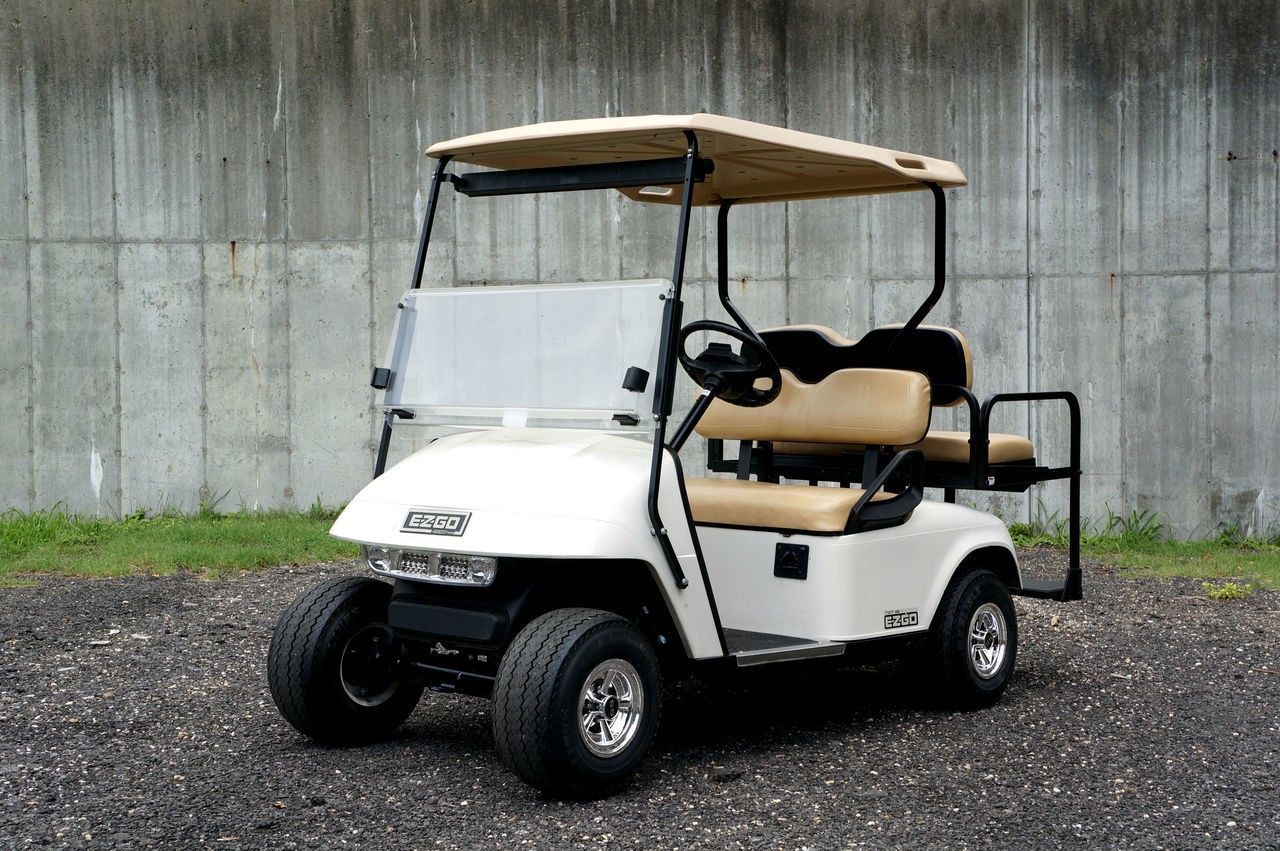 2013 White EZGO 48 Volt Electric TXT 4 Passenger Golf Cart w Light Kit