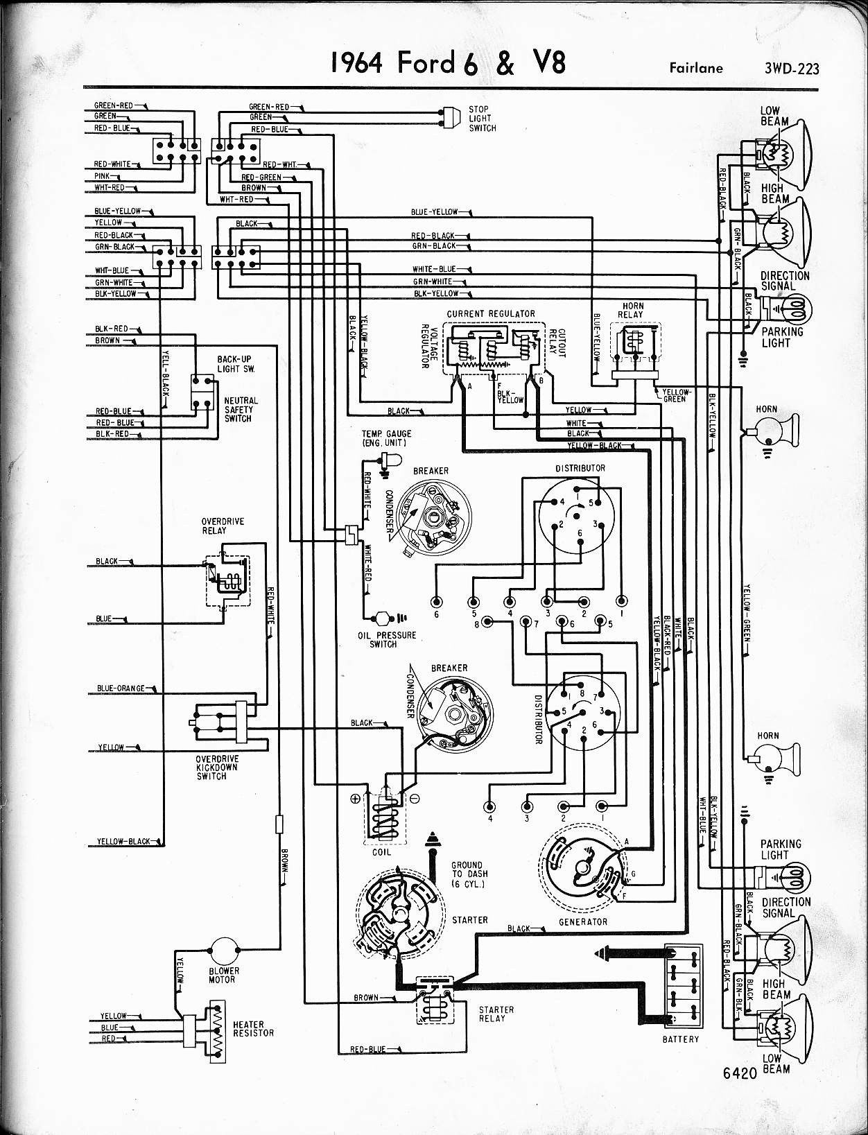 57 65 ford wiring diagrams 1964 thunderbird wiring diagram acessories 1964 6 & v8 fairlane