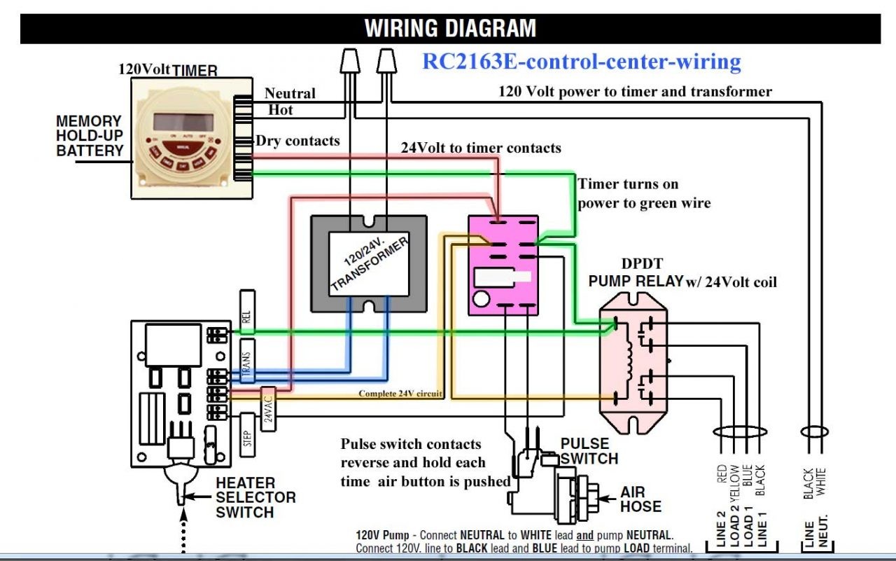 Lighting Contactor Wiring Diagram With cell Rc2163e Control Center Intermatic Clock Timer Circuit T103 T104m 1280801 To
