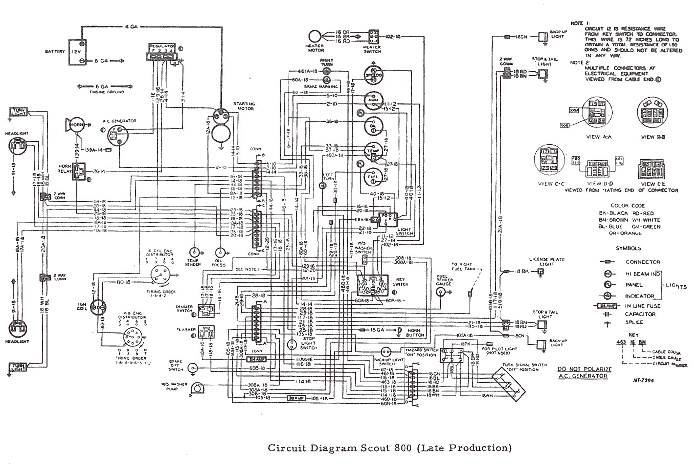 Technical Information Scout Late Production Circuit Diagram 101kb International Wiring Diagram Full Size