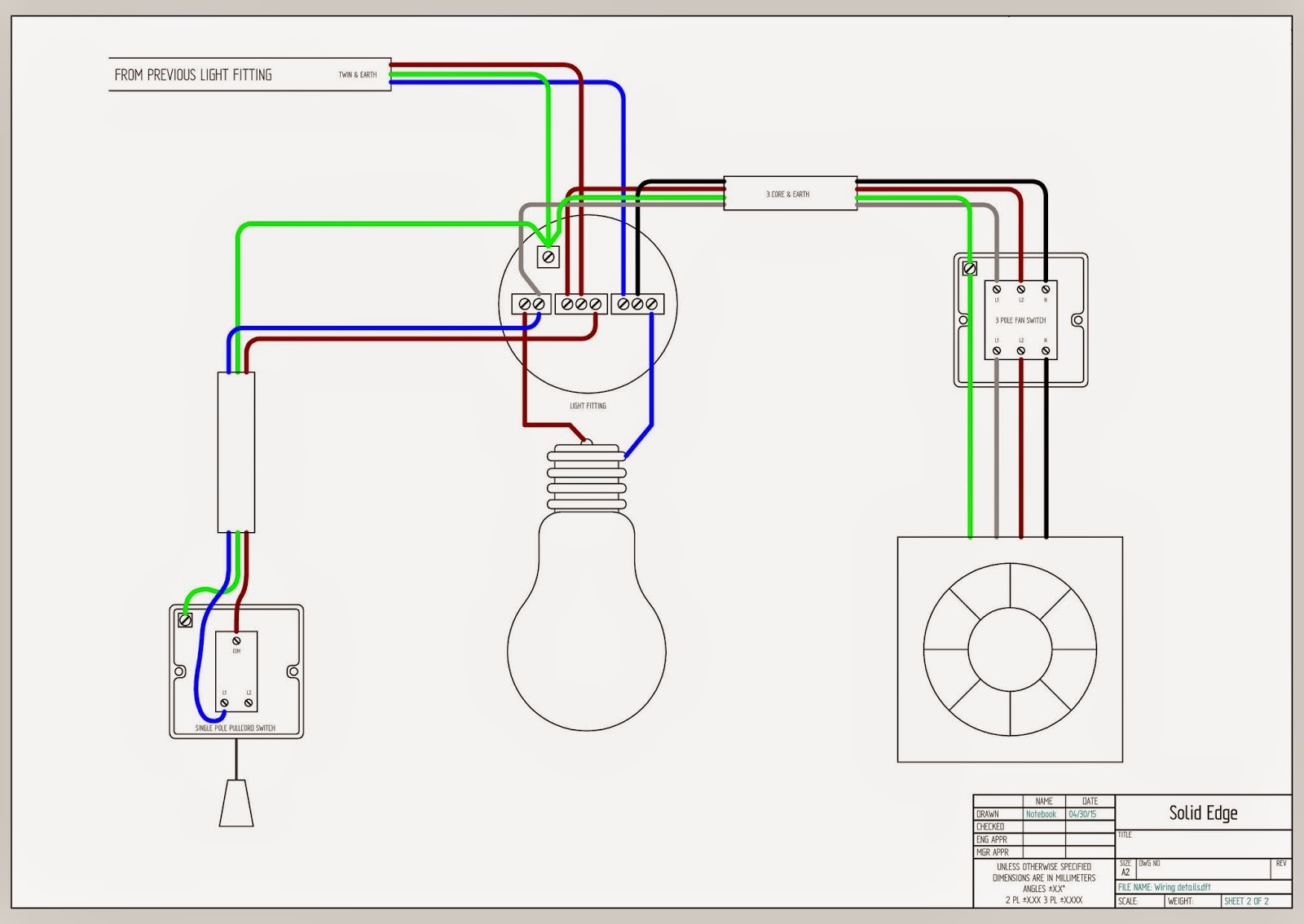Ceiling Fan With Light Wiring Diagram e Switch Wiring