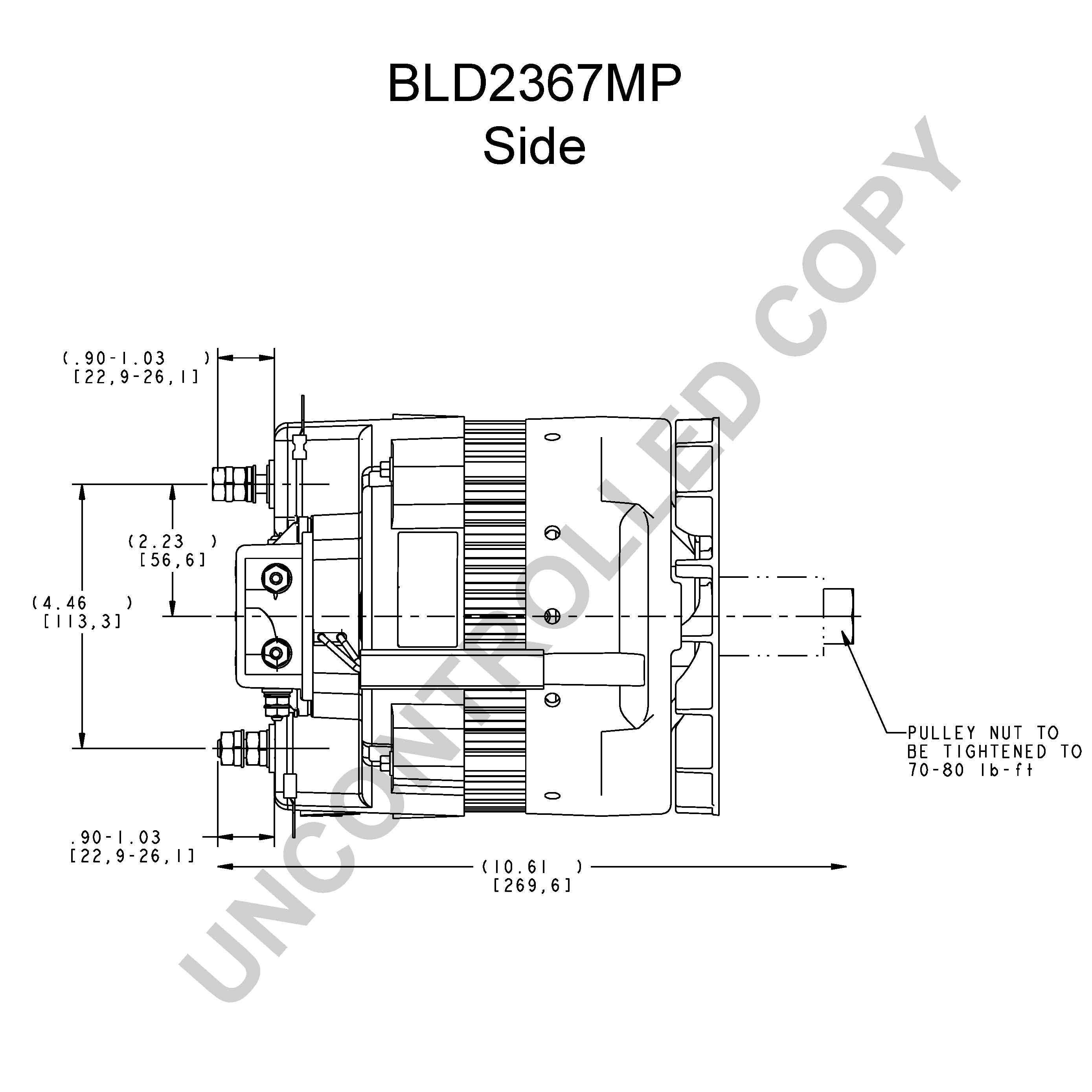 BLD2367MP Side Dim Drawing Output Curve BLD2367MP Output Curve Wiring Diagram