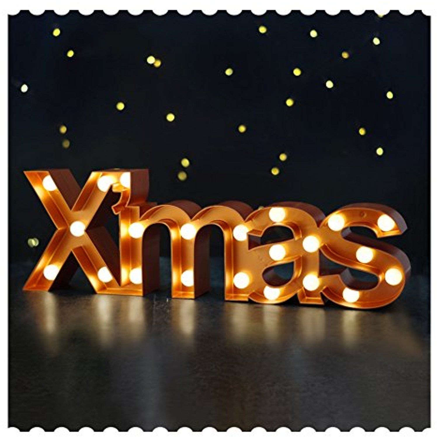 BRIGHT ZEAL 5 5" TALL "XMAS" Christmas Marquee Sign Letters BRONZE 6hr TIMER Sign Marquee Christmas Signs Decor Seasonal Decor Christmas ts