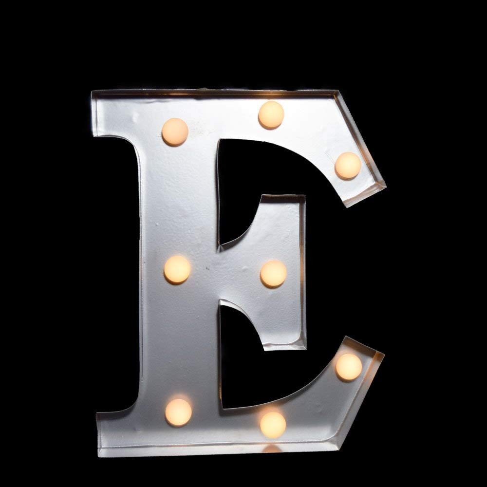 Amazon Fantado Marquee Light Letter E LED Metal Sign 10 Inch Battery Operated by PaperLanternStore Home & Kitchen