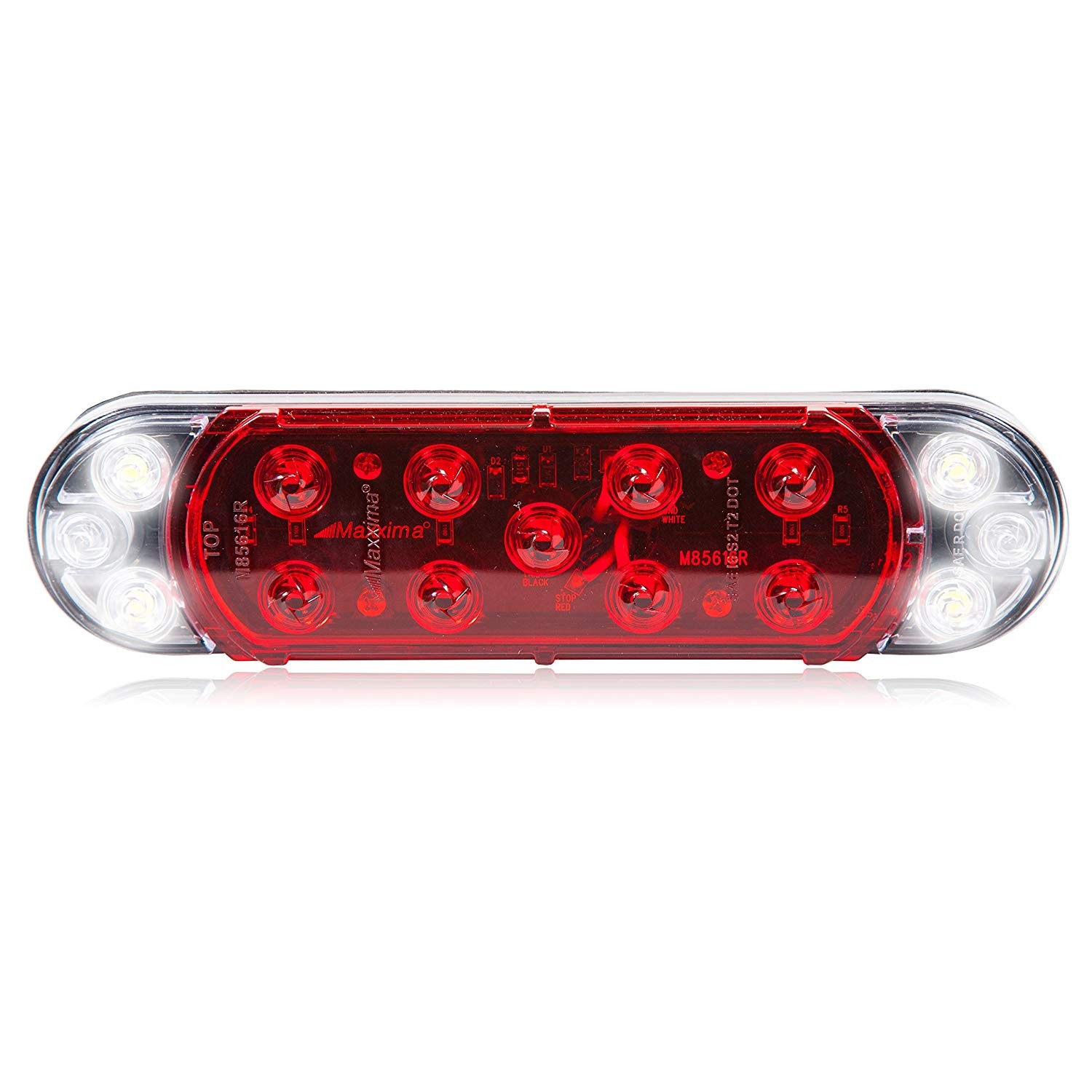 Amazon Maxxima M R Red White Hybrid LightningS LED Oval Stop Tail Rear Turn and Back Up LED Light Automotive
