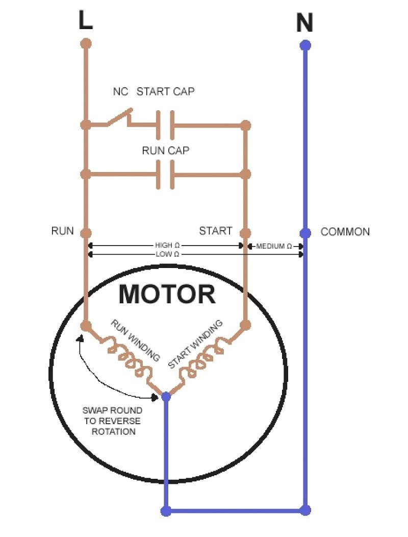 Capacitor Wiring Diagram Fitfathers Me Extraordinary Motor