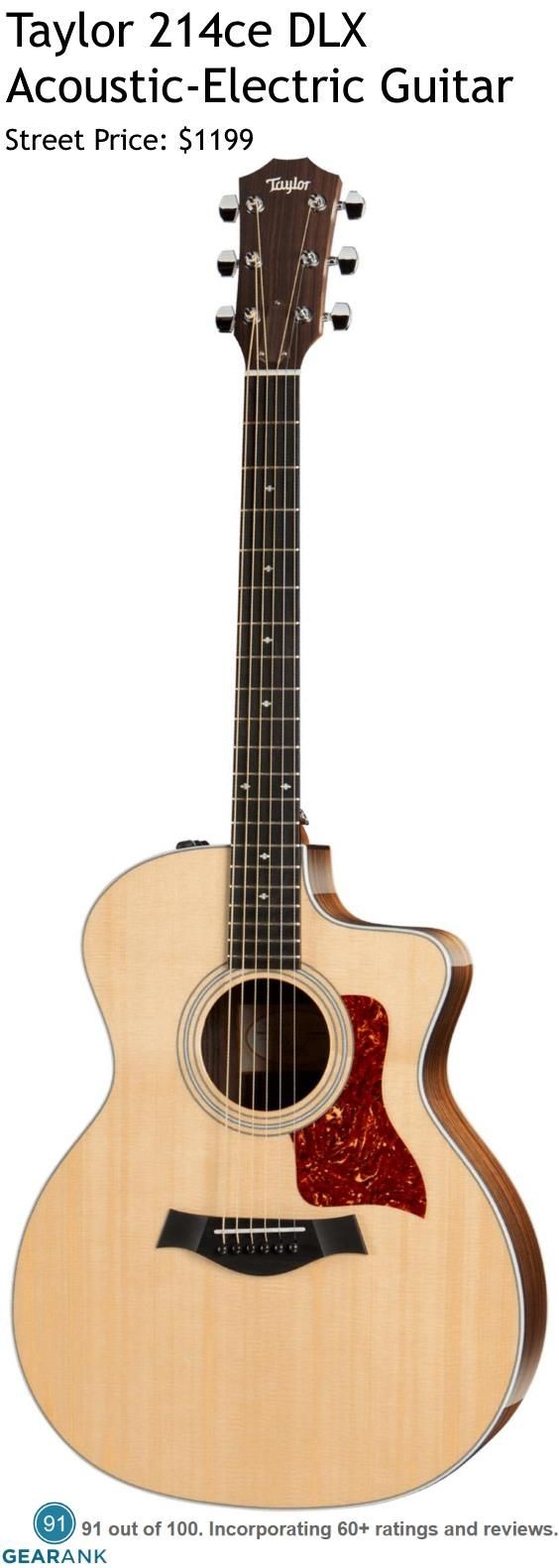 Taylor 214ce DLX Acoustic Electric Guitar It has a solid Sitka spruce top along