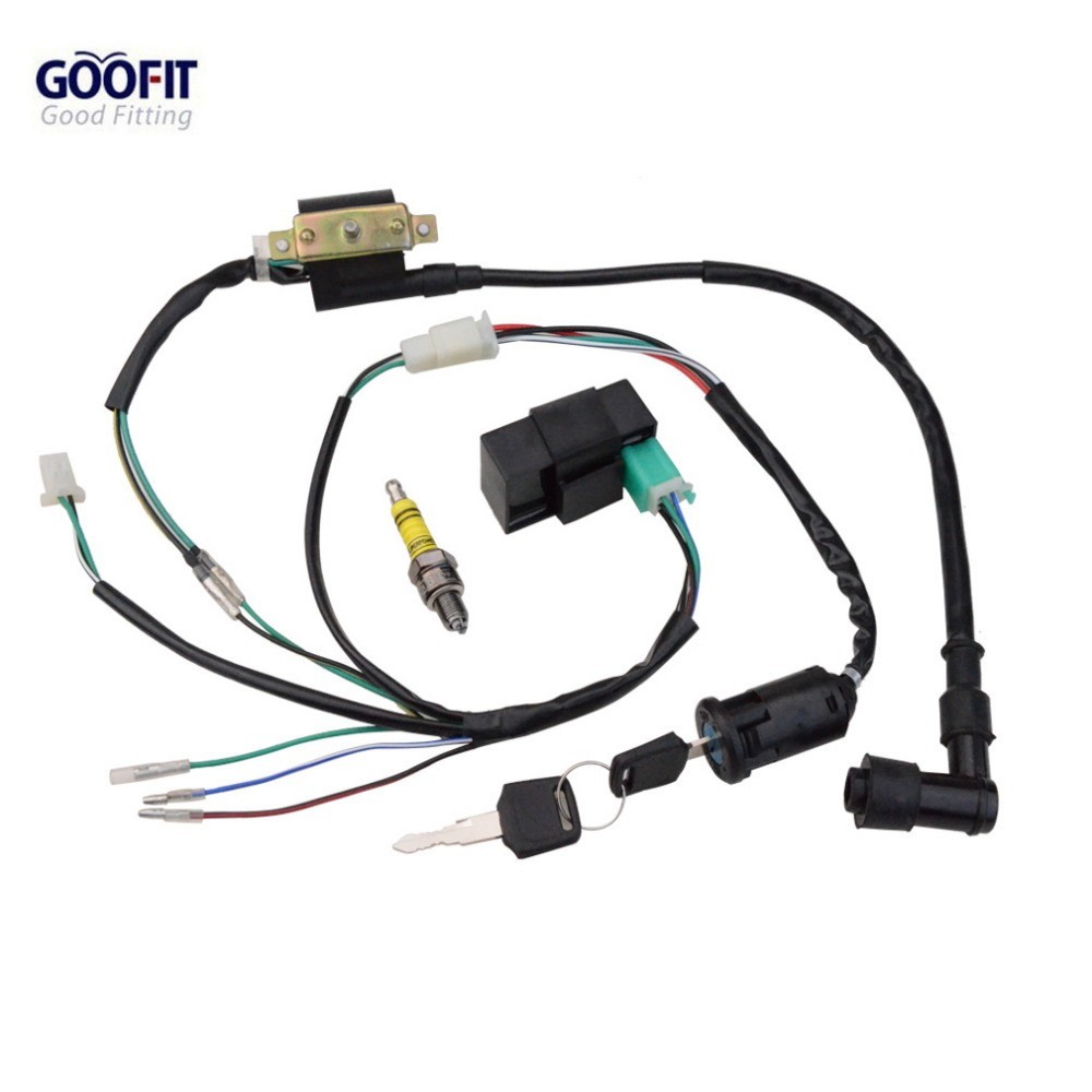 Goofit Full Electrics Wiring Harness Coil CDI ATV Quad Pit Dirt Bike Buggy Spark Plug Kits