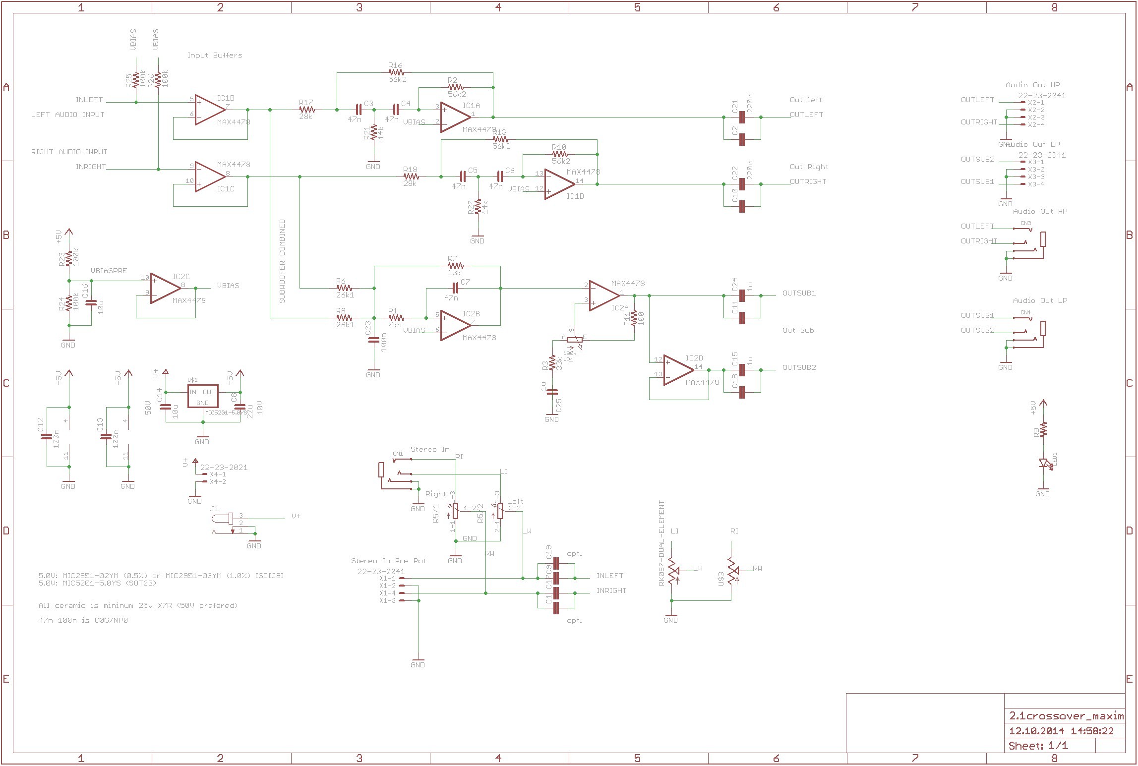 Aktive Crossoverfrequenzweiche Mit Max4478 360customs Crossover Schematic Rev 0d wiring lighting circuit scr circuit Diagram