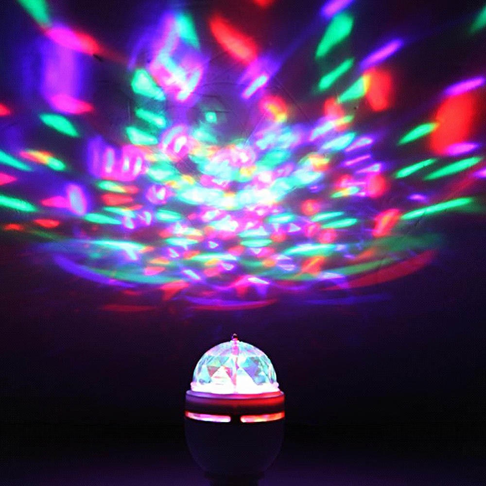 Portable multi LED bulb Mini Laser Projector DJ Disco Stage Light Xmas Party Lighting Show with E27 to EU Plug Adapter in Stage Lighting Effect from Lights