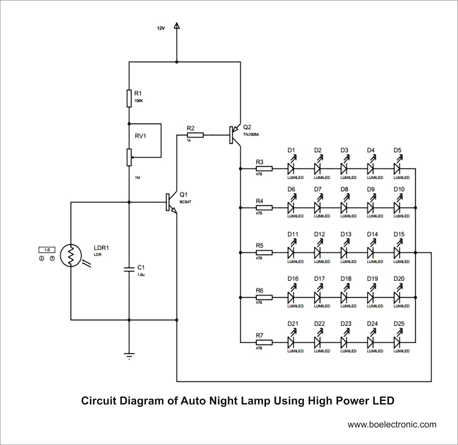 Solar Street Light Circuit Diagram ponent Led Lamp Circuit 220v Light Operated Night Control