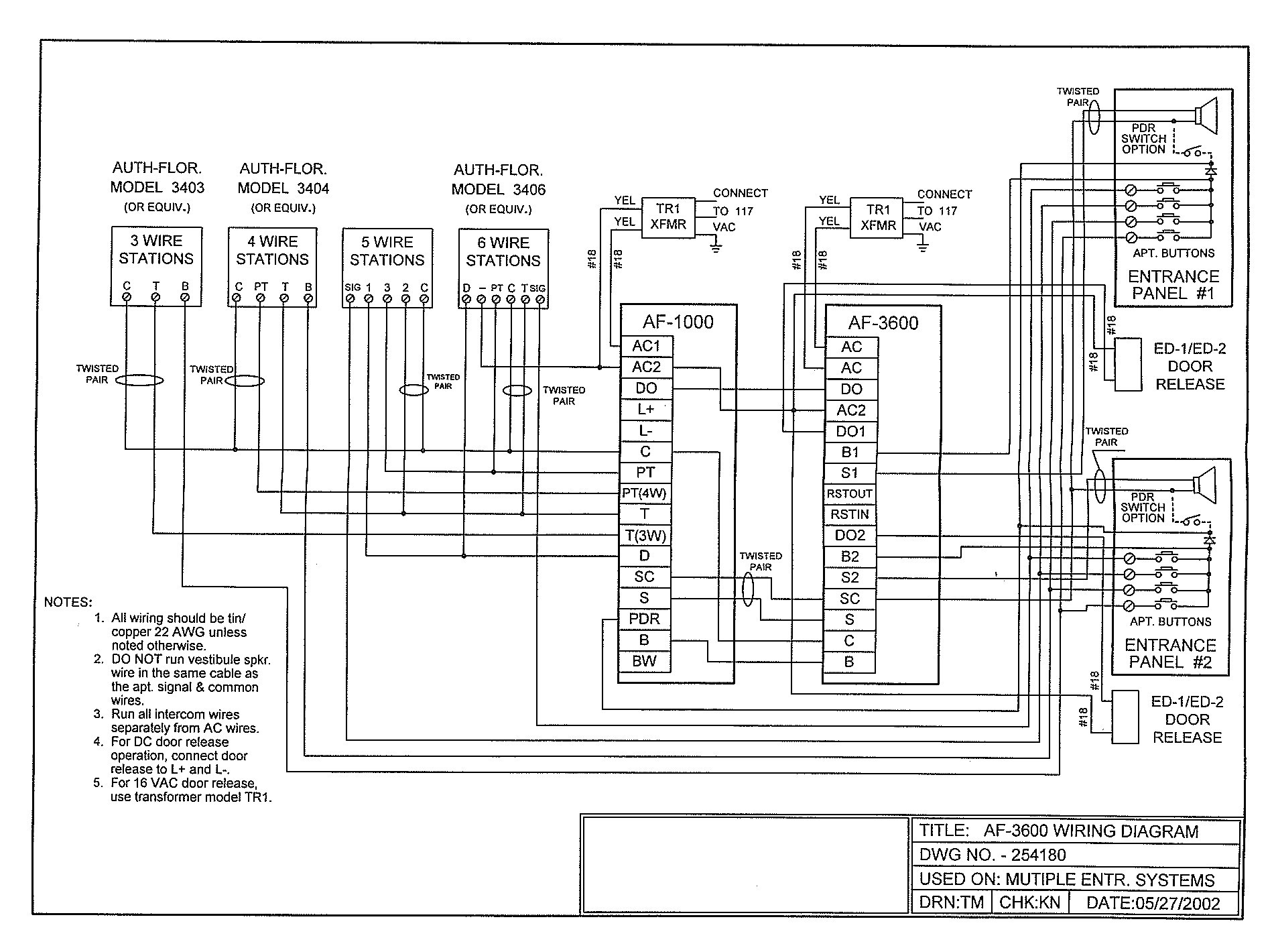 AF3600 Wiring Diagram