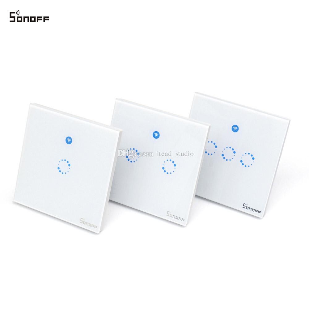 Sonoff T1 Smart Wall Touch Light Switch 1 Gang 2 Gang 3 Gang Wifi App Rf 86 Type Uk Intelligent Home Remote Control Smart Home System Smart Remote Control