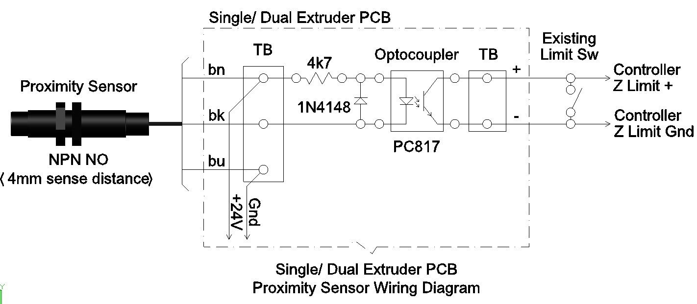 Single Dual Extruder PCB Proximity Sensor Wiring Diagram JPG