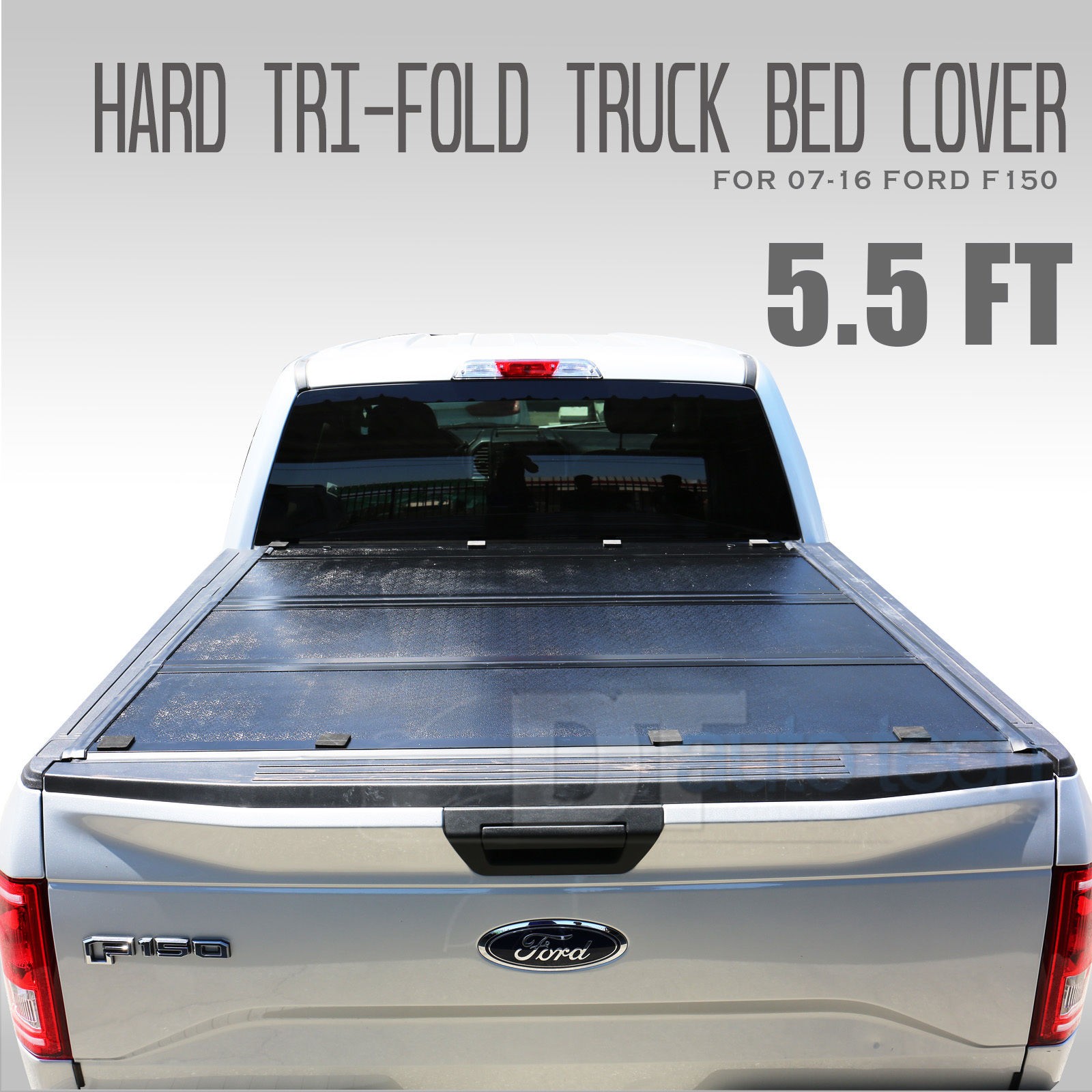 2004 2018 Ford F 150 Lock Hard Solid Tri Fold Tonneau Cover 5 5ft Short Bed