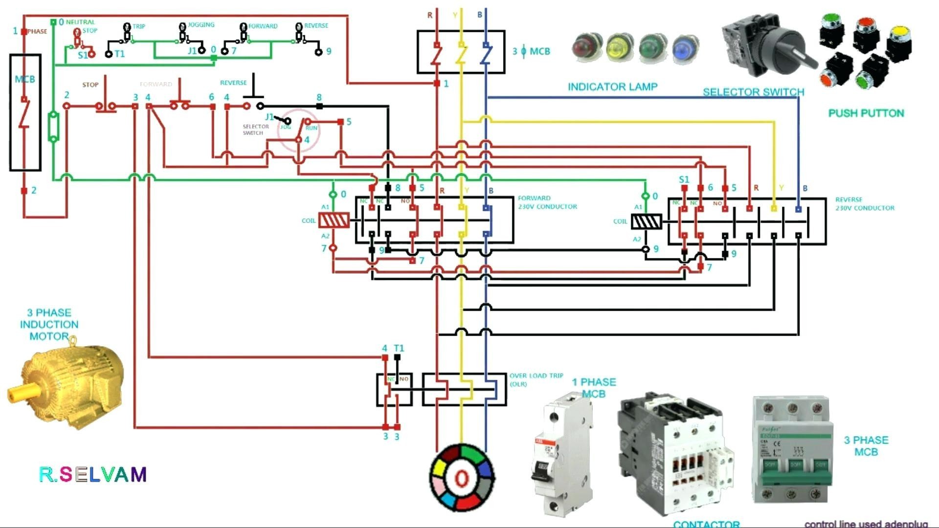Wiring Diagram for Electrical Contactor New Circuit Diagram Contactor Best 3 Phase Motor Starter Wiring