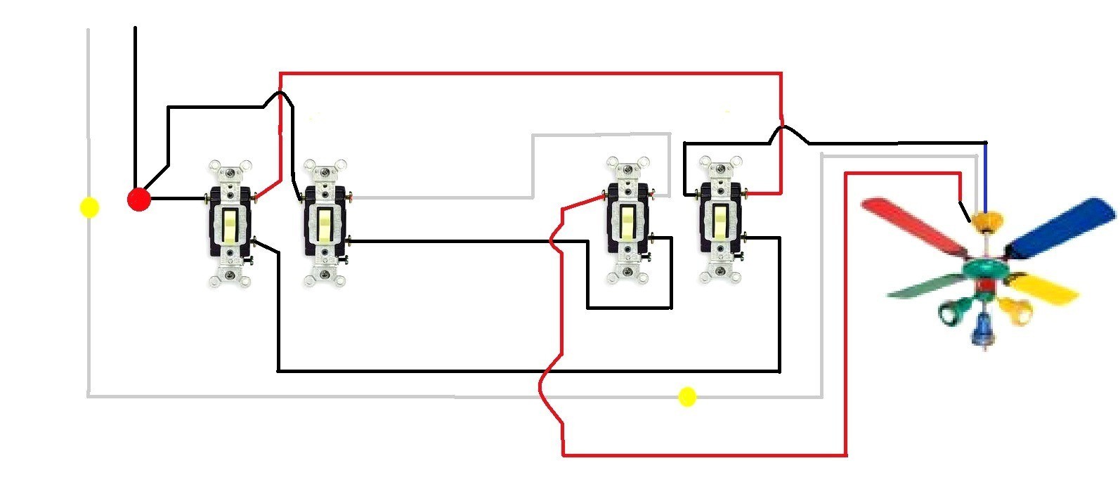 3 Way Switch Wiring Diagram For Ceiling Lights Data Striking Fan Light
