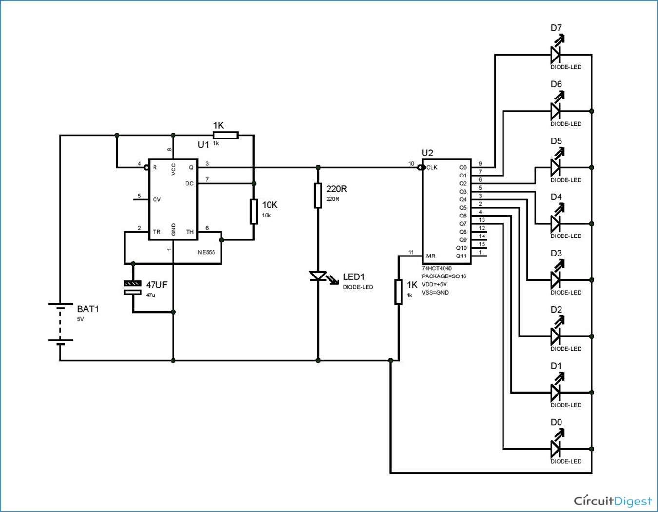 a simple 555 timer ic based binary counter circuit diagram using rh pinterest Trinary Switch