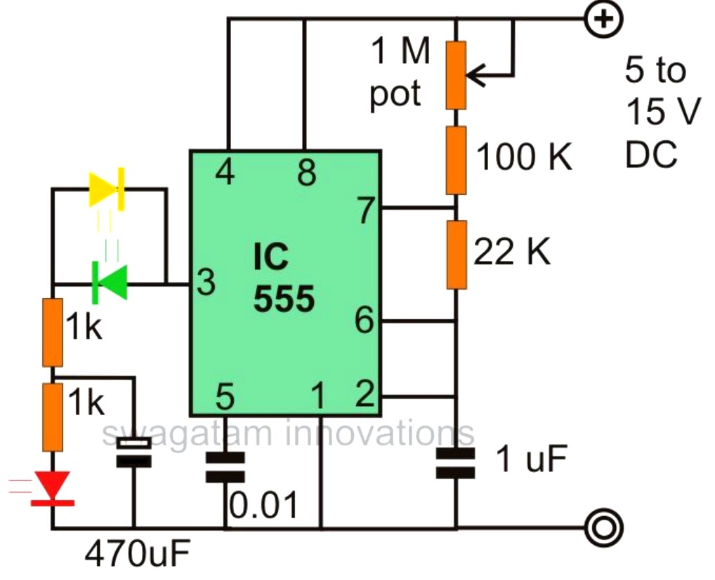 Foxy Make Interesting Flasher And Fader Led Circuits Using Ic Timer Calculator Full size