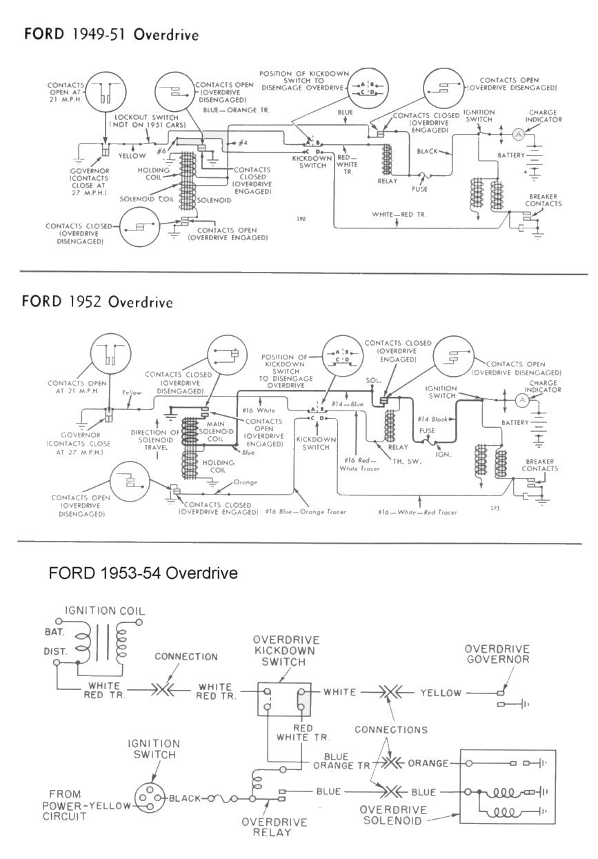 Wiring for 1949 54 Ford Car Overdrive