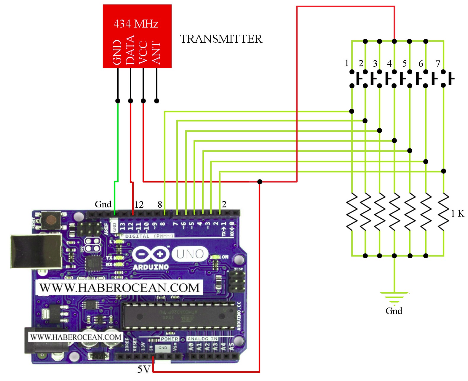 Remote Controller for a Seven Segment Display using RF 433 92 MHz Read more at
