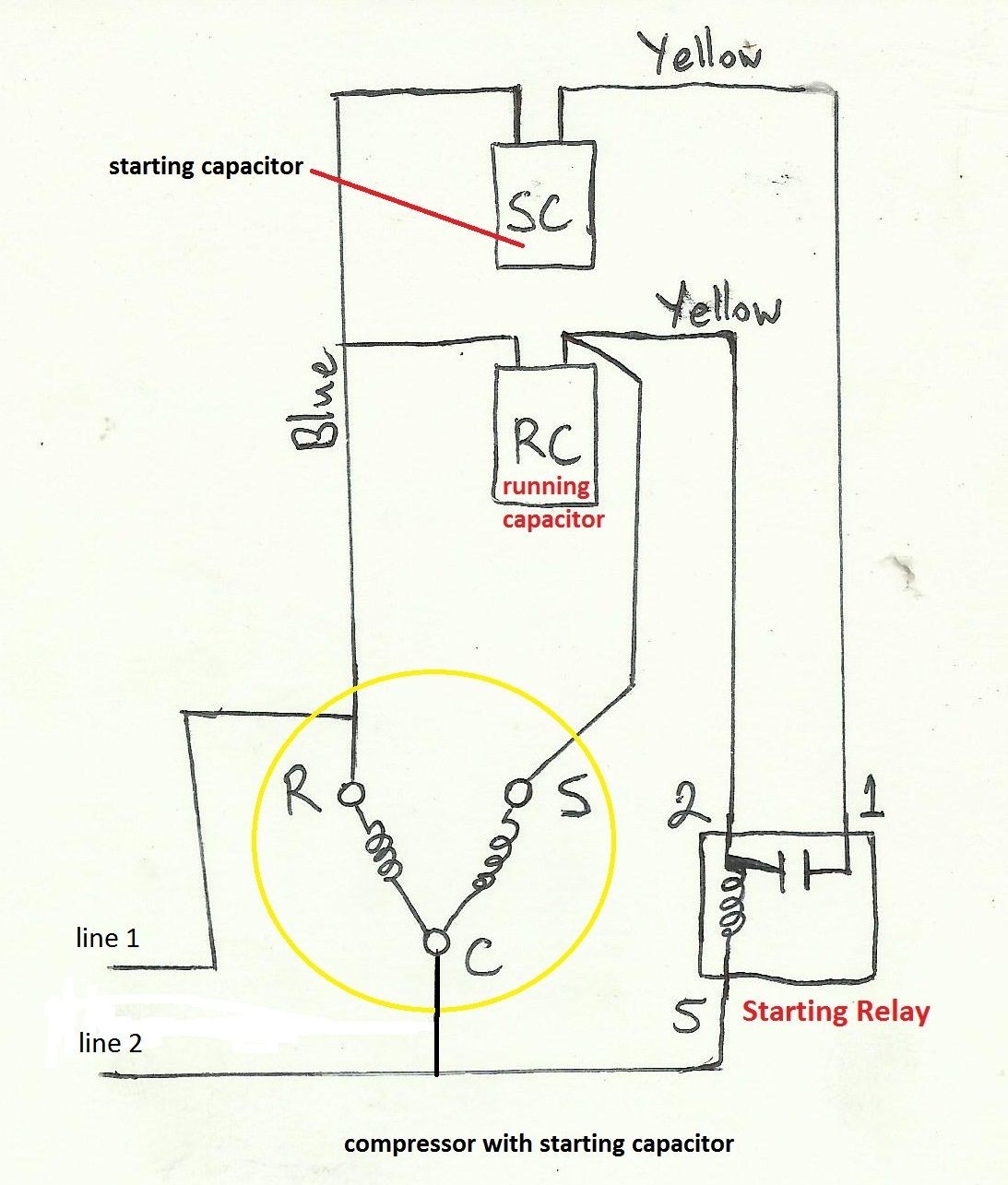 Air pressor Capacitor Wiring Diagram Before you call a AC repair man visit my blog for some tips on how to save thousands in ac repairs