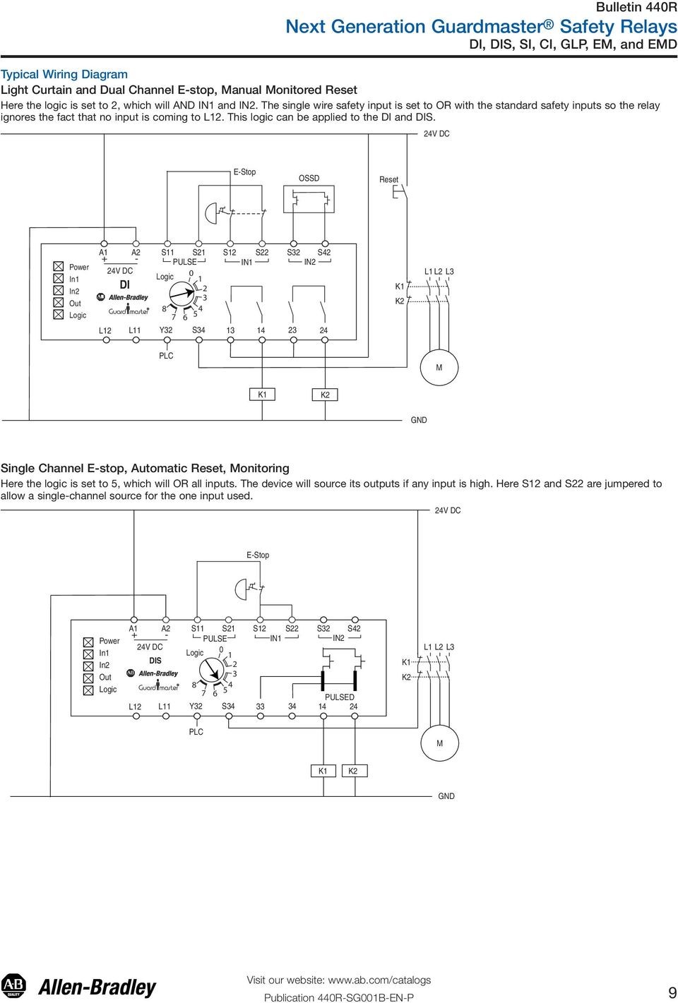 Ab Alternating Relay Wiring Diagram DIY Wiring Diagrams Bul 440R Guardmaster Safety Relays DI DIS SI CI GLP