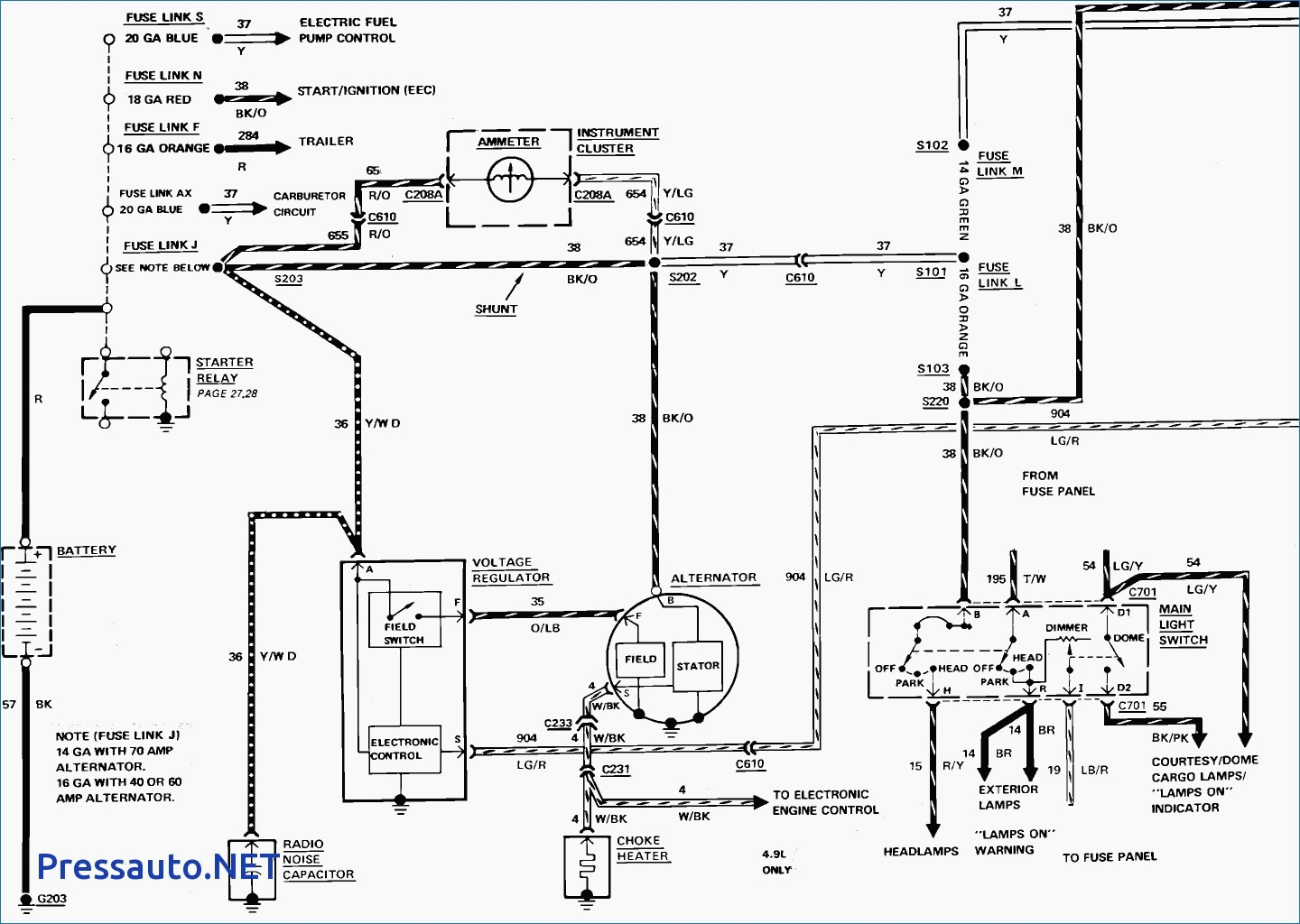 Ford Alternator Wiring Diagram Internal Regulator WIRING DIAGRAM Throughout For With