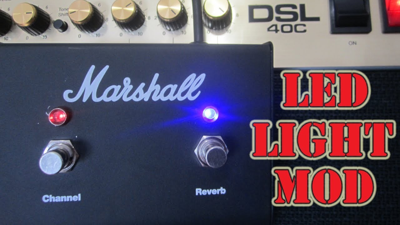 Marshall DSL 40c Guitar Amp Mod DIY How to Add LED Indicator Lights to the Foot Switch