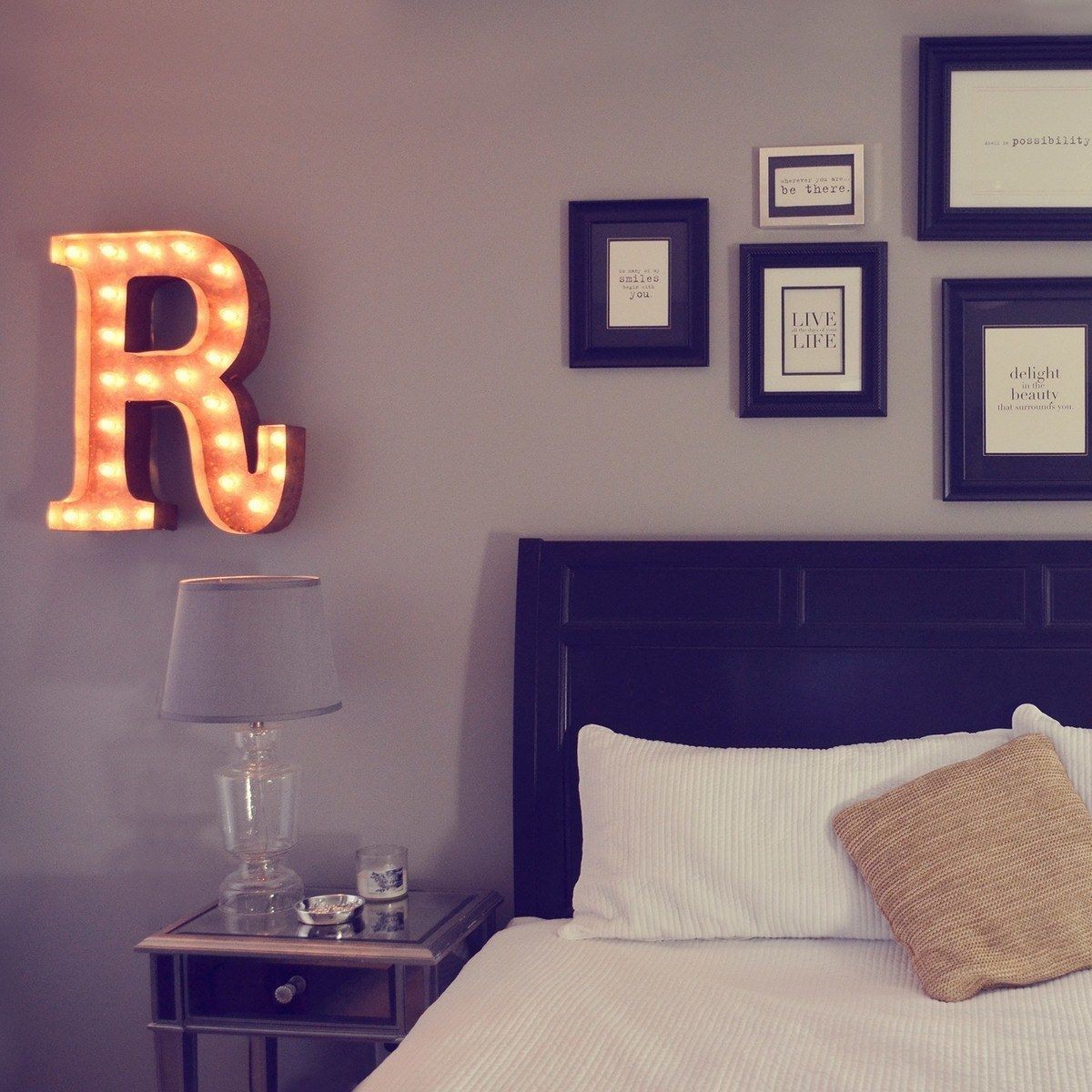 Shine brighter with our 24" R Vintage Marquee Letter Light Rustic Metal