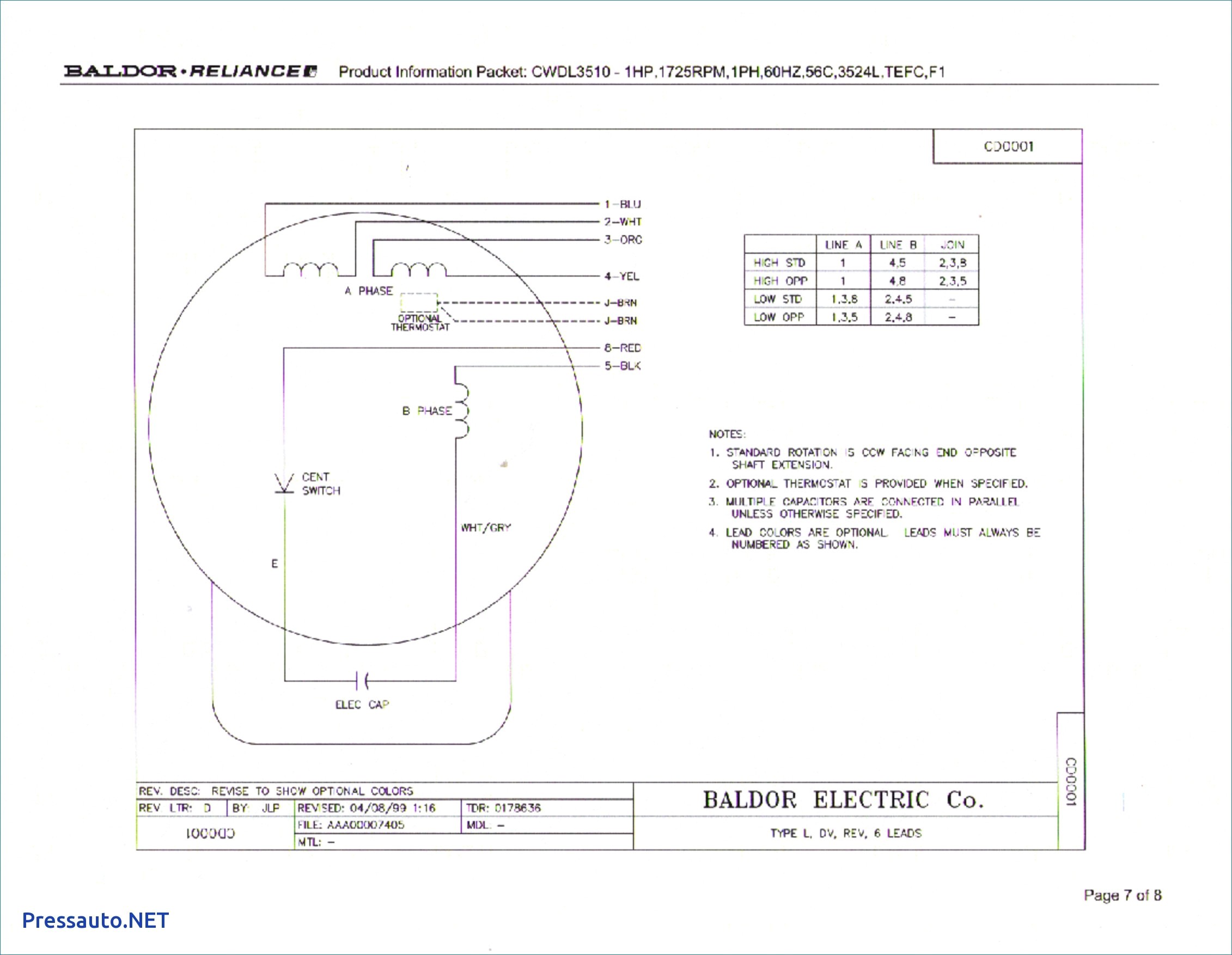 Awesome Baldor Motor Wiring Diagrams Single Phase Diagram Incredible Capacitor