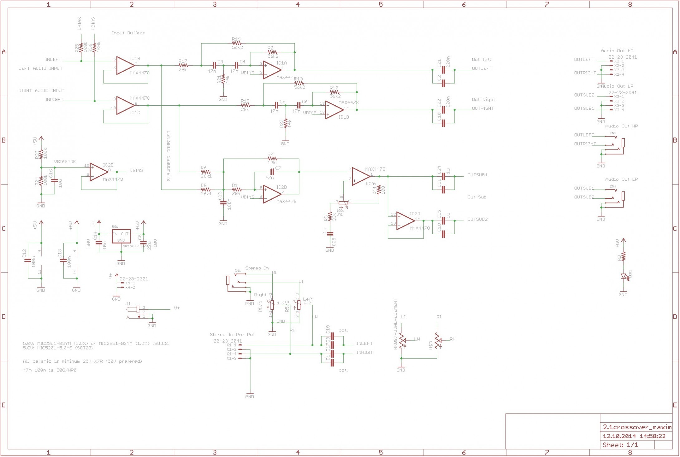Aktive Crossoverfrequenzweiche Mit Max4478 360customs Crossover Schematic Rev 0d wiring lighting circuit scr circuit