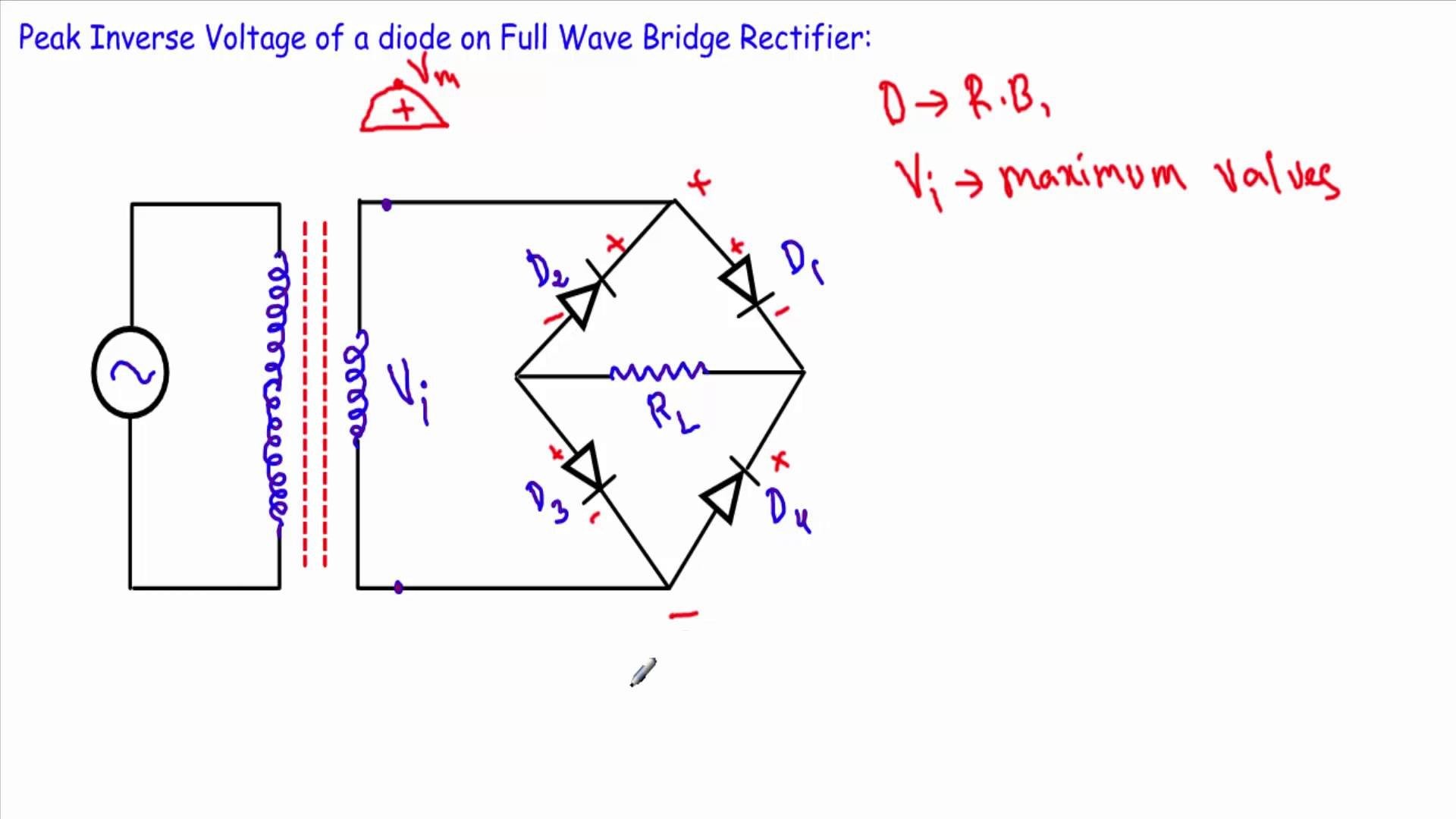Bridge Rectifier Circuit Diagram Best Peak Inverse Voltage Diode In Bridge Rectifer Youtube Wiring