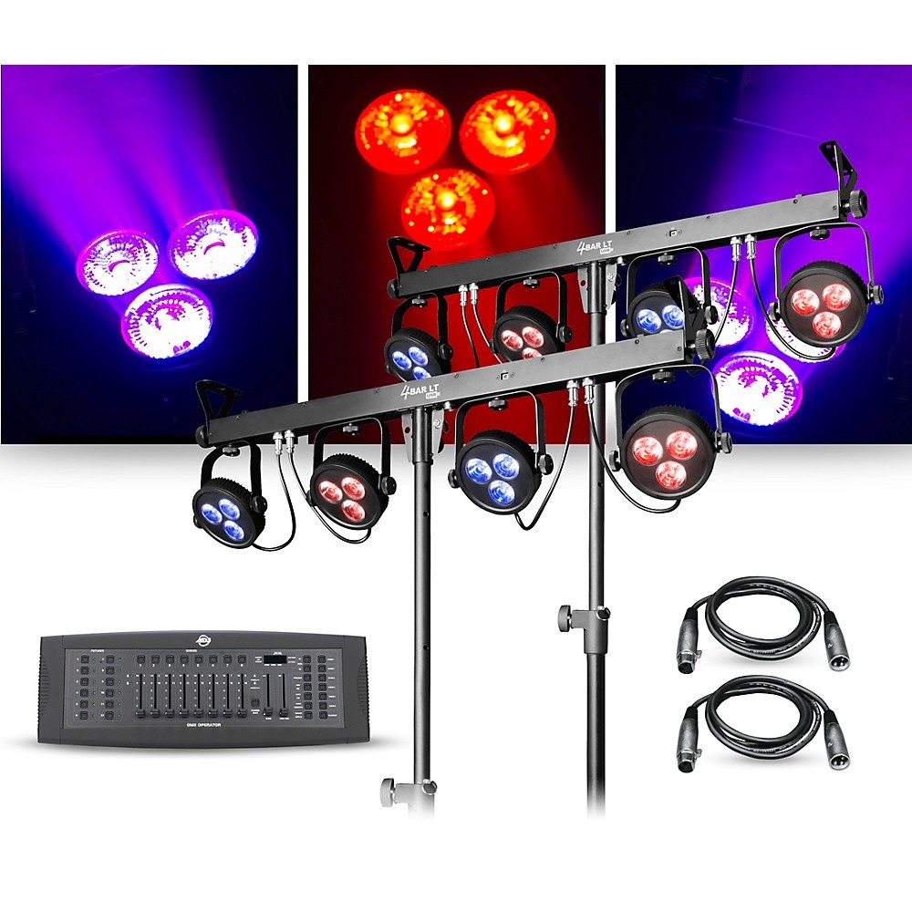 CHAUVET DJ Lighting Package with Two 4BAR LT USB RGB LED Fixtures and DMX Operator Controller