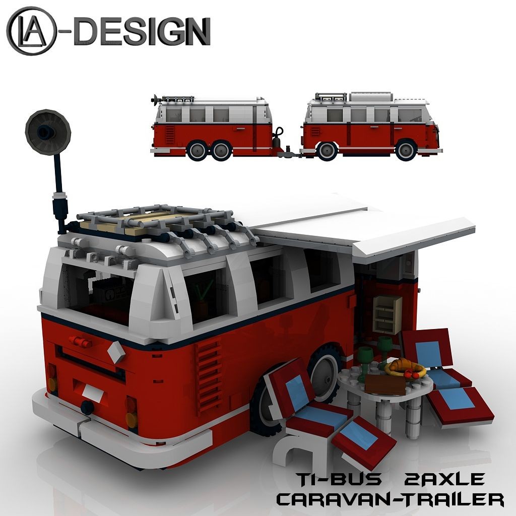 Lego T1 Bus Wohnwagen Camper Trailer 12