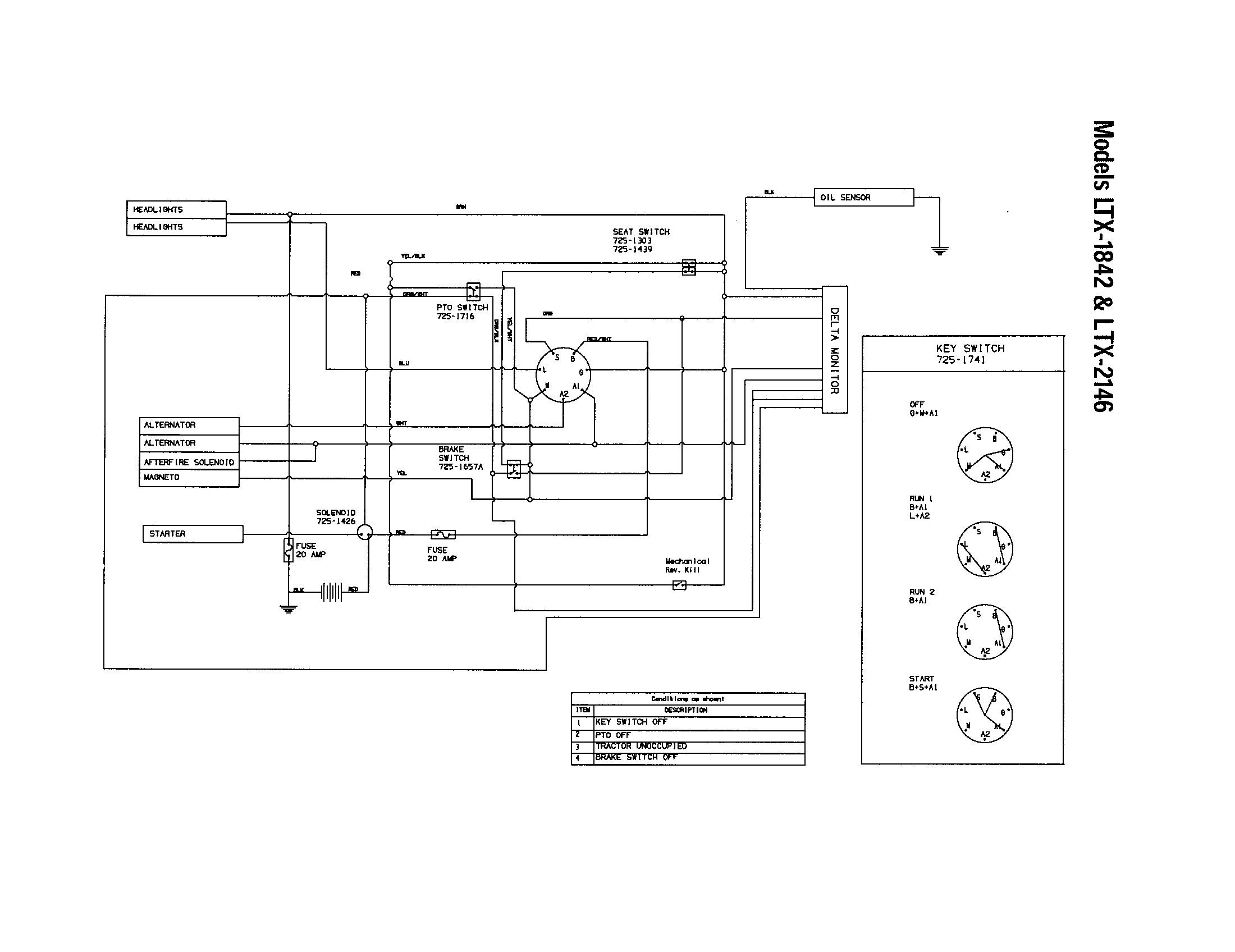 WIRING DIAGRAM Diagram & Parts List for Model 13AP609G063 Troybilt Parts Riding Mower Tractor Parts