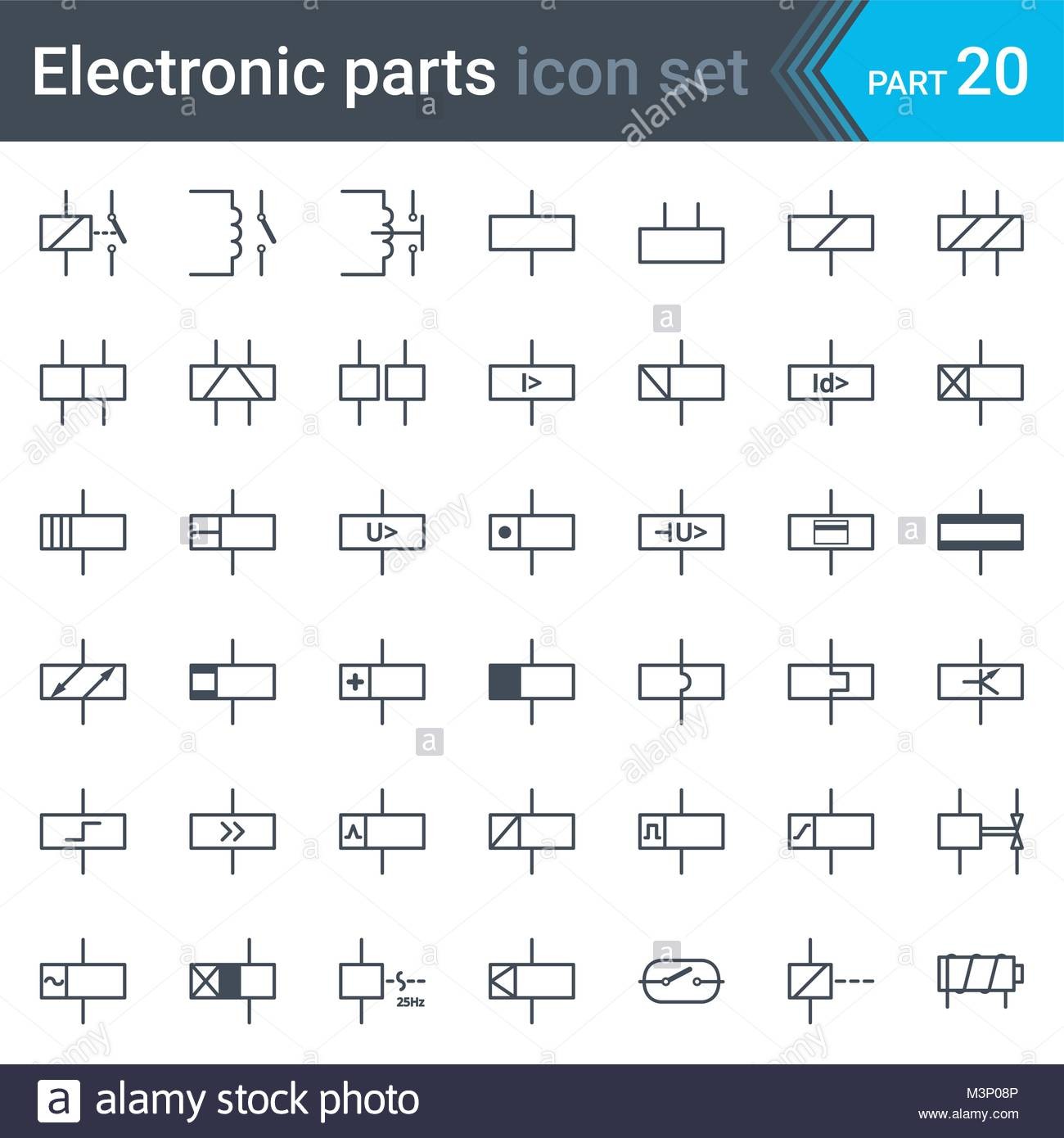 plete vector set of electric and electronic circuit diagram symbols and elements relays and electromagnets
