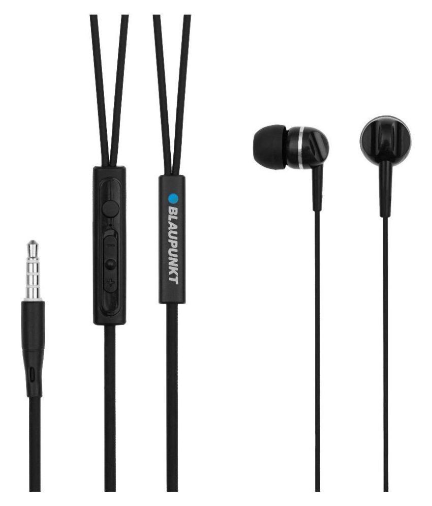 Blaupunkt BI01DBB2 In Ear Wired Earphones With Mic Black