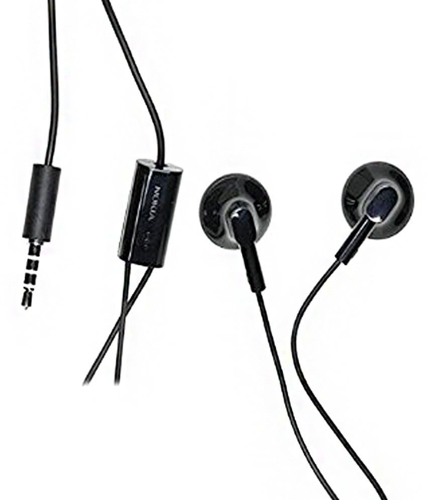 Nokia Wh 108 Earbuds Wired Earphones With Mic Black Without Mic Button